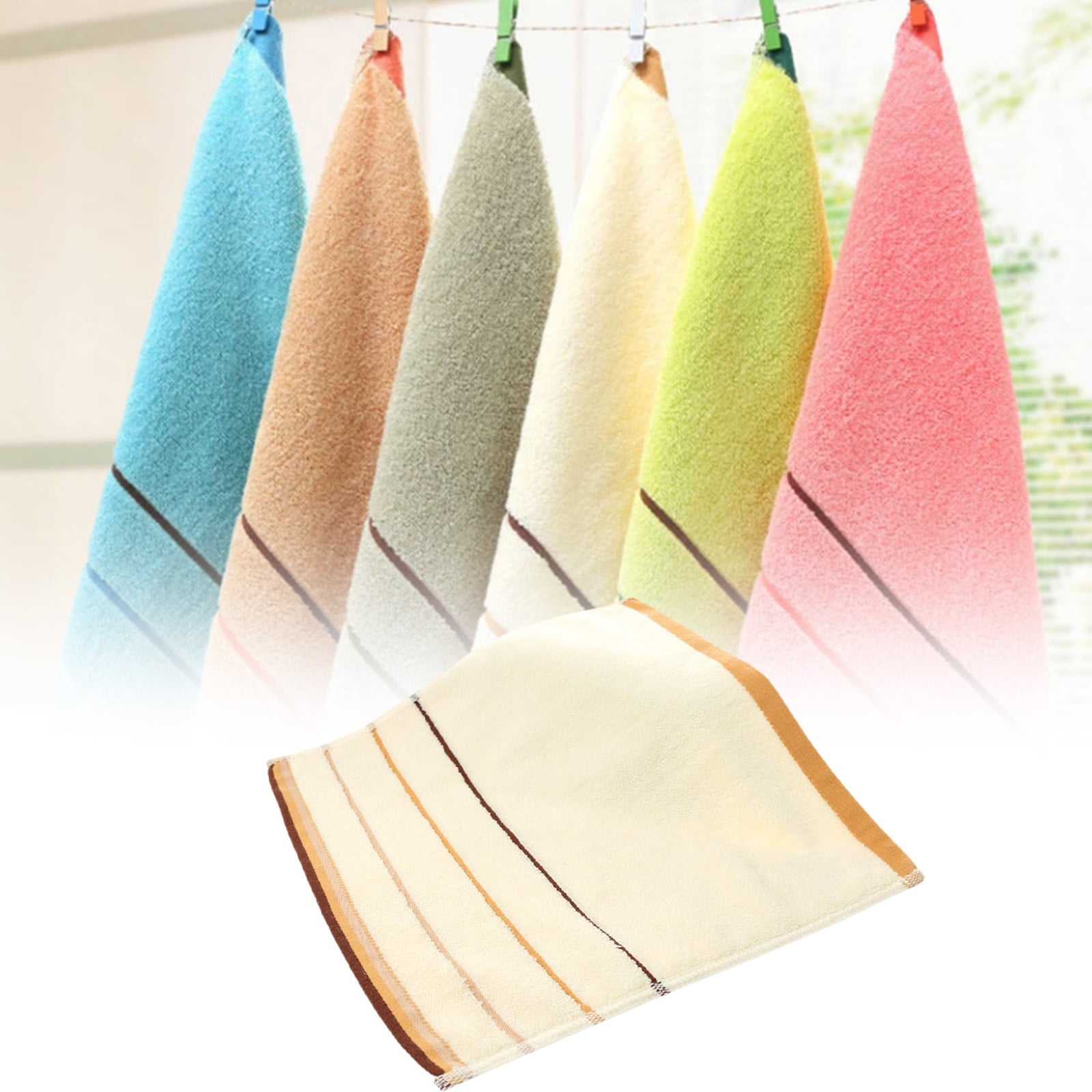 1 Towel Square Pure Cotton Towel Thickened Absorbent Large Square Towel Kindergarten Cleaning Towel Hand Towel One Size White - Image 2