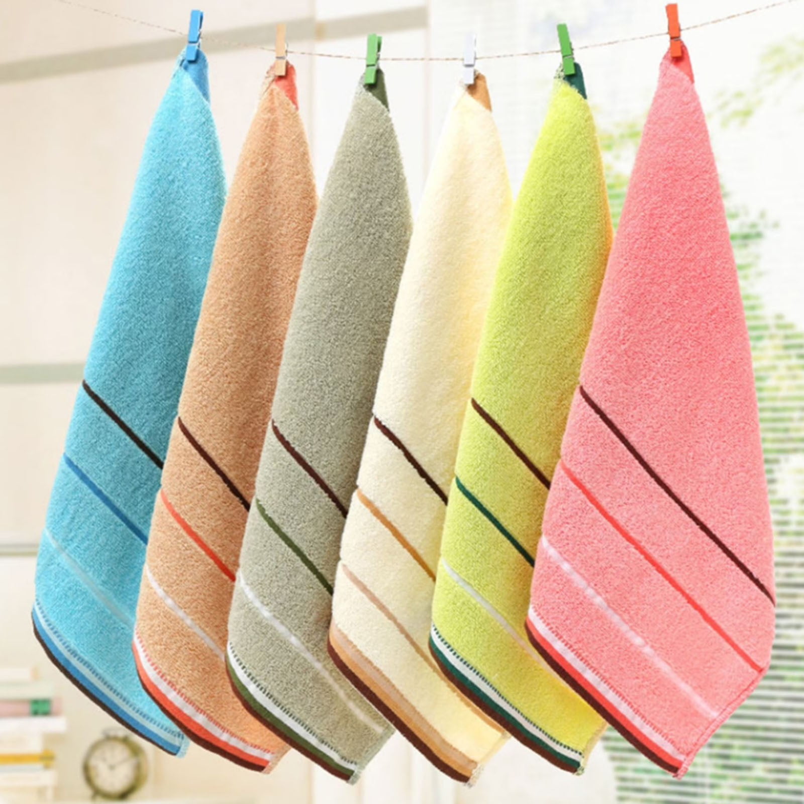 1 Towel Square Pure Cotton Towel Thickened Absorbent Large Square Towel Kindergarten Cleaning Towel Hand Towel One Size White - Image 5