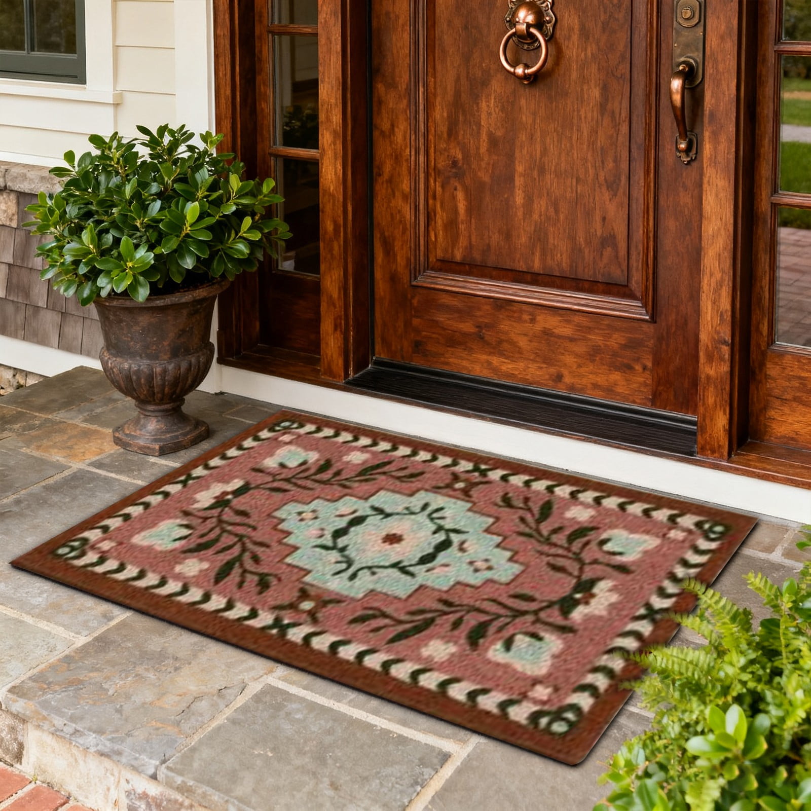 1 Carpet Doormat 60X40cm Coconut Coir Entrance Mat Non Outdoor Rug for Front Door Patio and Kitchen One Size Khaki - Image 5
