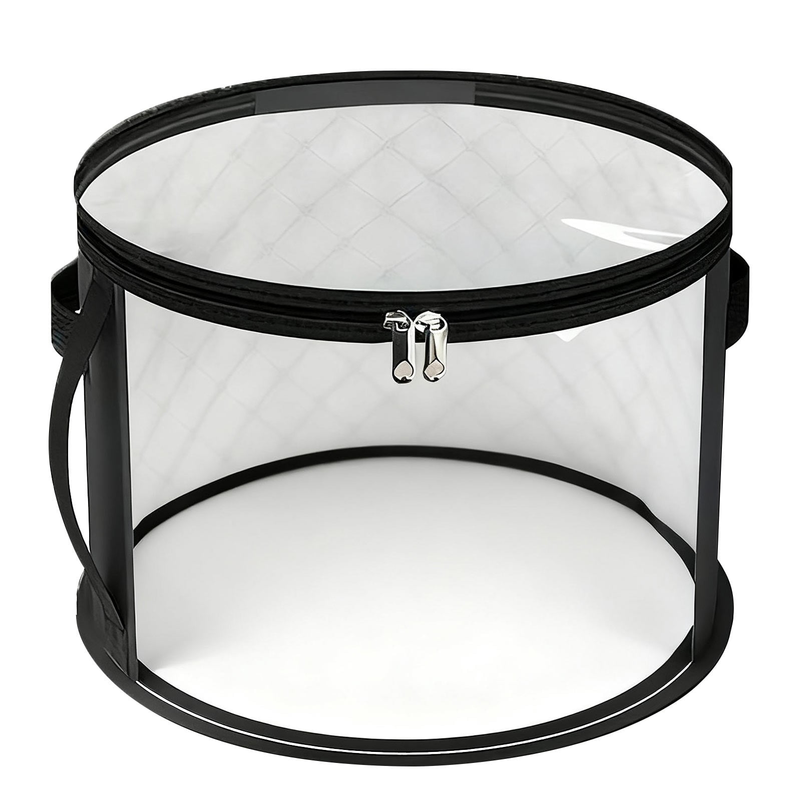 Hat Storage Bag*1 Foldable Hat Storage Bucket with Lid Large Capacity Cap Organizer for Home Perfect for Baseball Caps and Miscellaneous Items One Size Black - Image 1