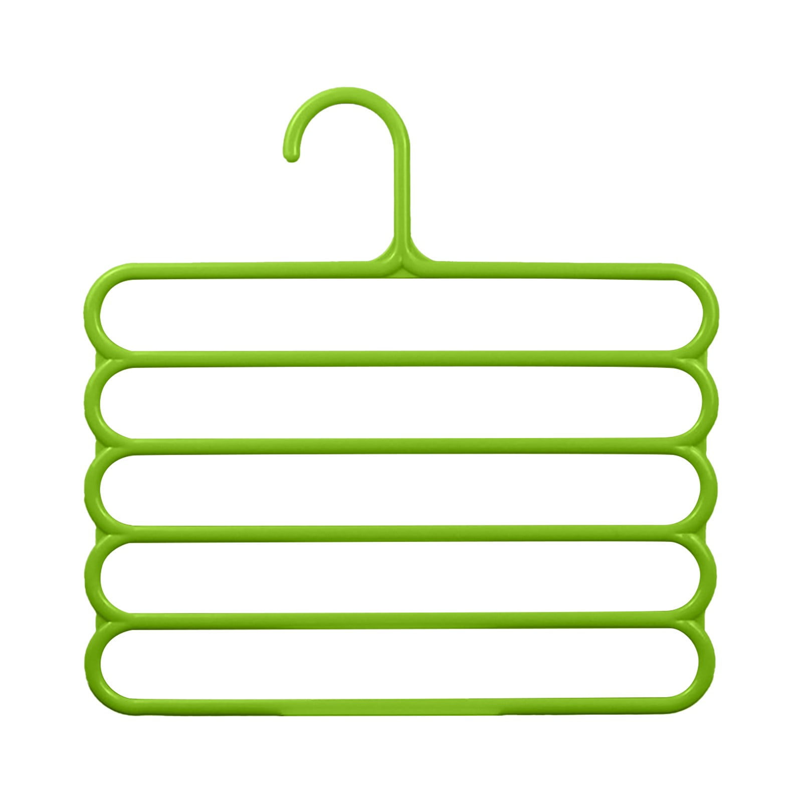 LGCASL, Pants Hanger5 Tier Hanger Non Slip Clothes Hanger for Closet Organizer Space Saving Hangers for Pants Jeans Scarf Trouser Tie Towel Clothes, Multifunctional Trouser Rack White Multifunctional trouser rack Green - Image 1