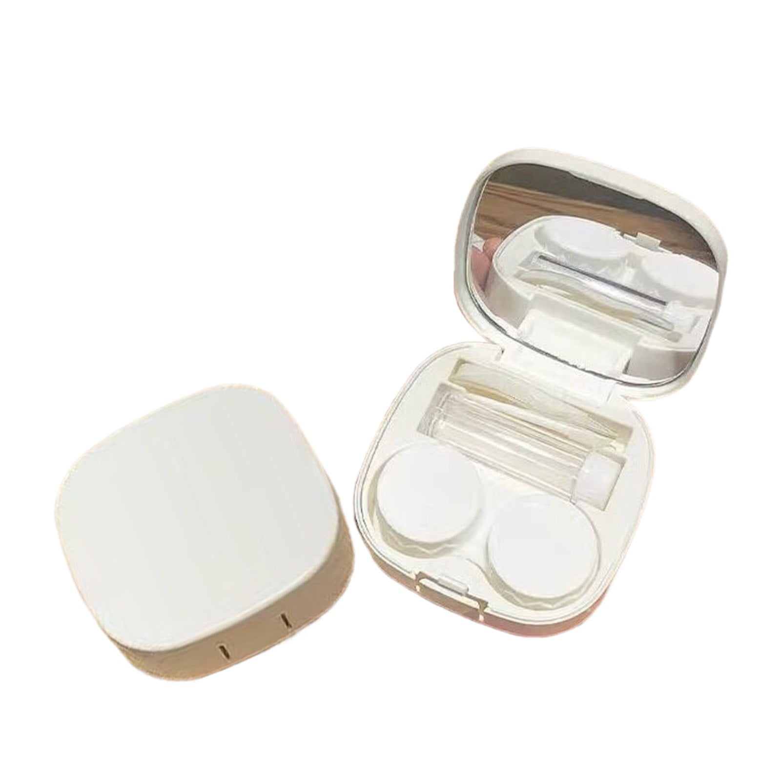 LGCASL, Case with Handmade Cute Contact Case with Tweezers Remover Tool Solution Bottle for Travel Outdoor Home Dormitory and Daily Use, Contact Lens Storage Box Yellow contact lens storage box Green - Image 1