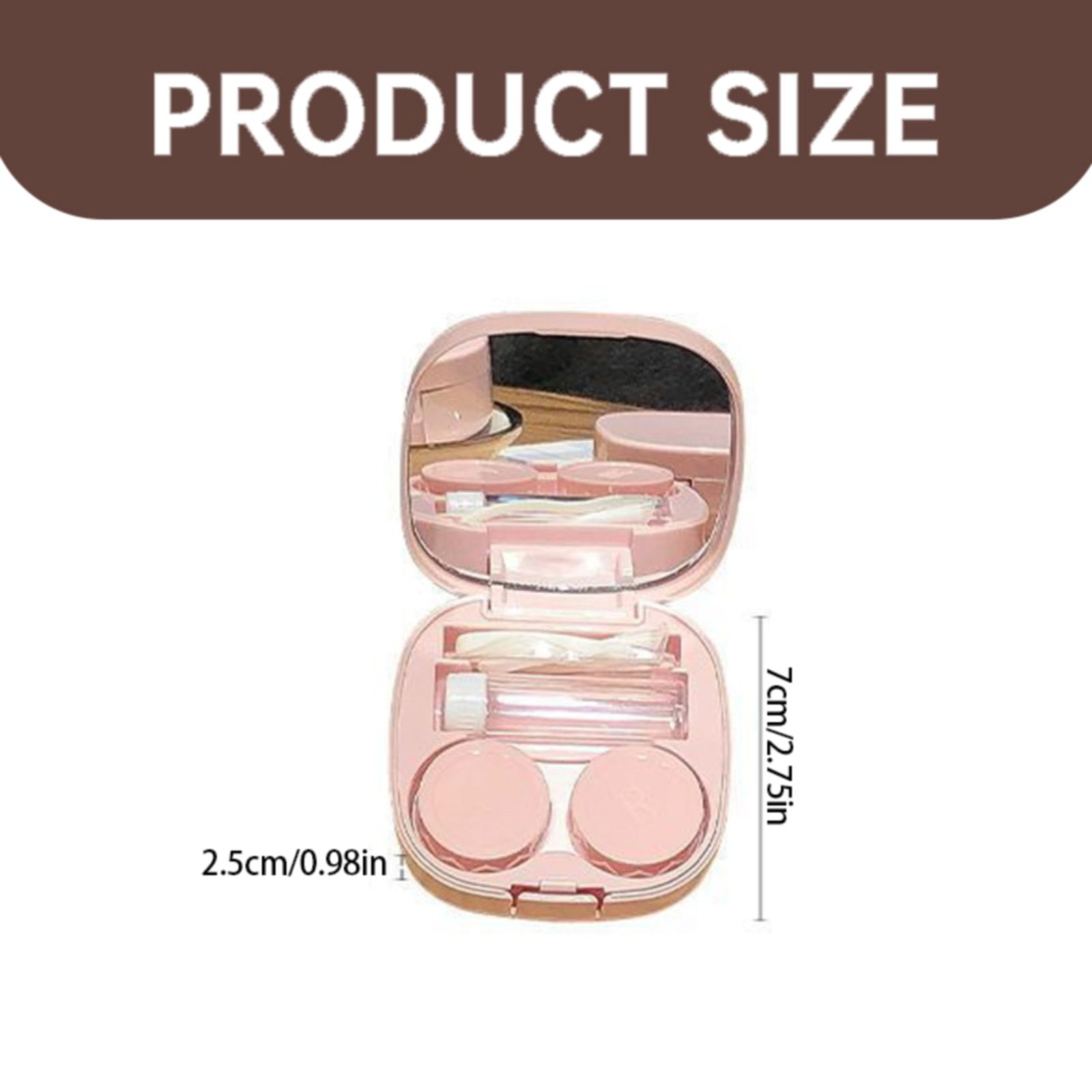 LGCASL, Case with Handmade Cute Contact Case with Tweezers Remover Tool Solution Bottle for Travel Outdoor Home Dormitory and Daily Use, Contact Lens Storage Box contact lens storage box Yellow - Image 3