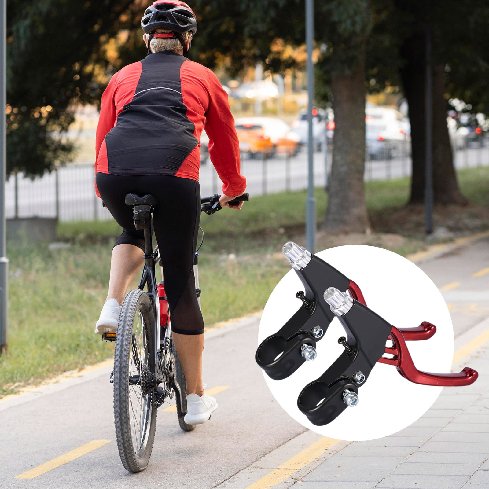 Bpyeka 1Pair Brake Levers Universal Full Aluminum Alloy Brake Handle BMX Brake Handle Mountain Cycling Brake Levers for Most,Tools,Household Essentials 5.51*3.54*0.98 Silver - Image 3