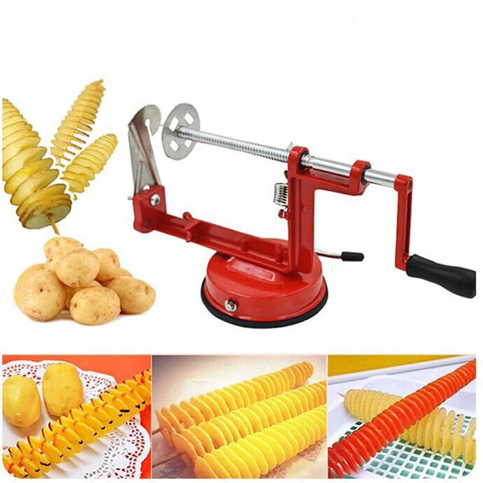 Bpyeka Potato Chip Processor,Household Manual Potato Tower Stainless Steel Hand Cranked Potato Chopper Whirlwind Potato Chip Multifunctional Rotating Potato Chip,Kitchen Decor,Home and Kitchen - Image 4