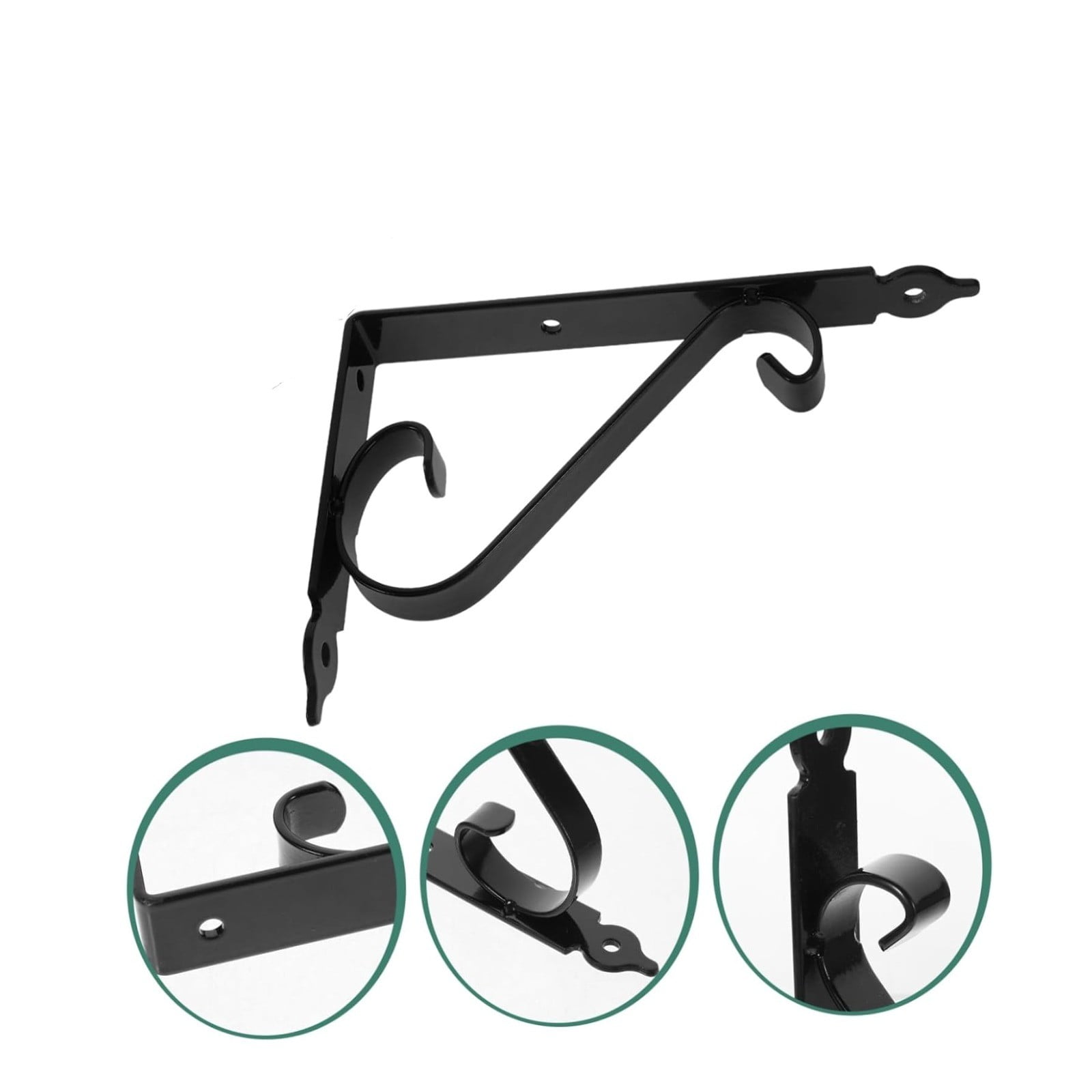 LGCASL Clearance! Wall Support Bracket Wall Support Bracket Shelf Brackets 1 Sets Bracket Grid Wall Shelf Floating Shelf Brackets Shelf Support Brackets Folding Brackets- Black, S XL Black - Image 2
