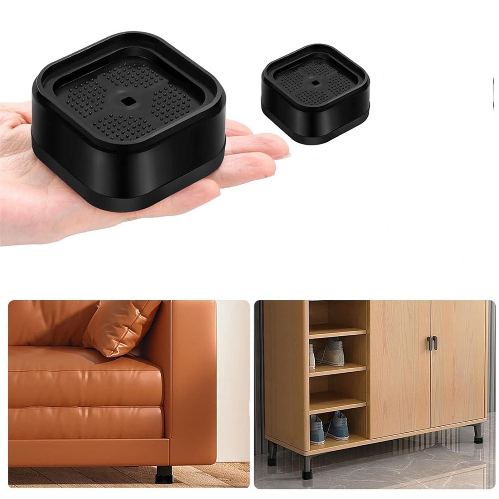 LGCASL Clearance! L: 6 cm,W: 6 cm Furniture Adjustable Adjustable Bed for Table Desk Couch Chair Sofa Cabinet Bed Legs Dorm Anti Rubber- W: 6 cm,L: 8 cm Black - Image 2