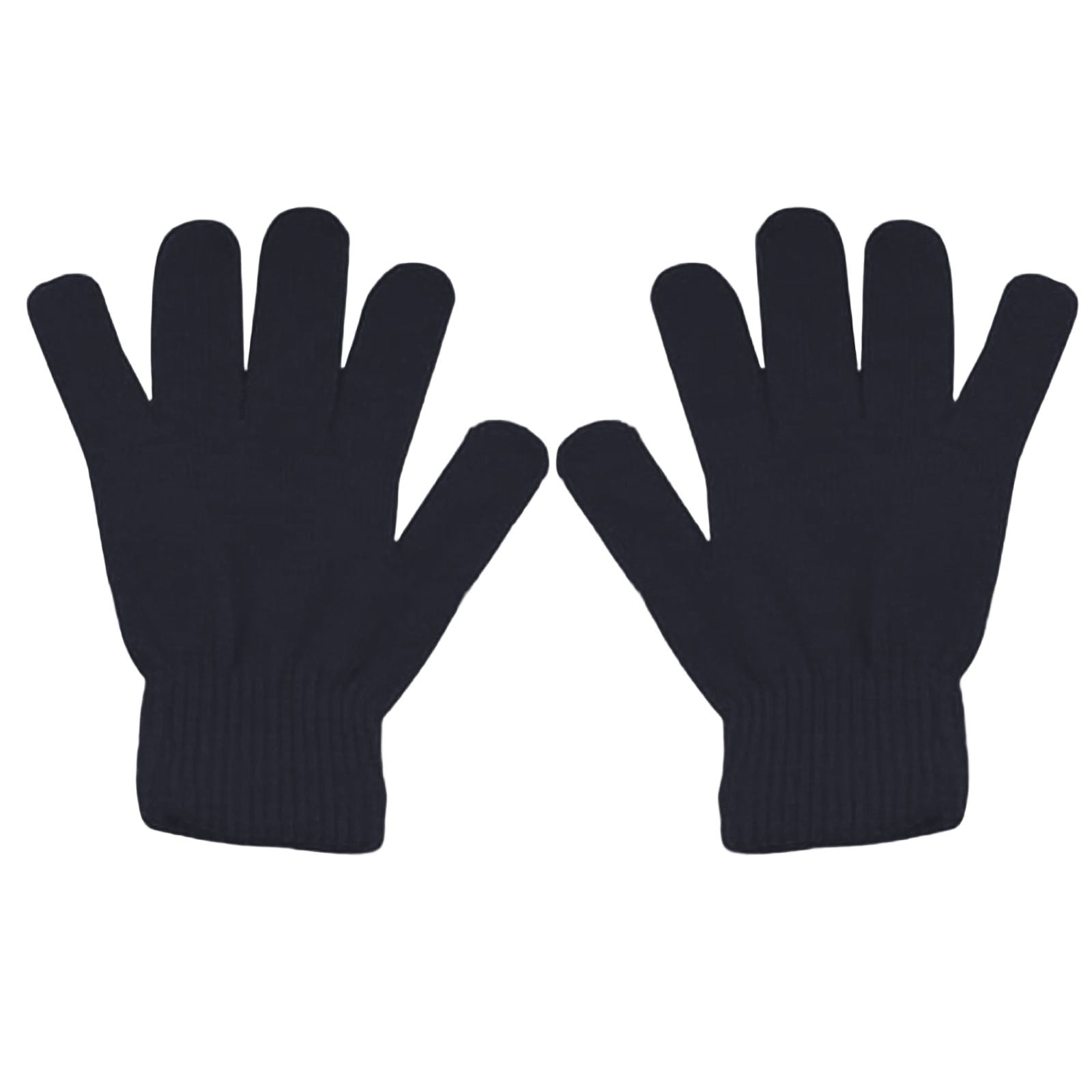 LGCASL Clearance! Winter Gloves Warm Strecty Knit Gloves for Men Women- Dark Gray One Size Black - Image 1
