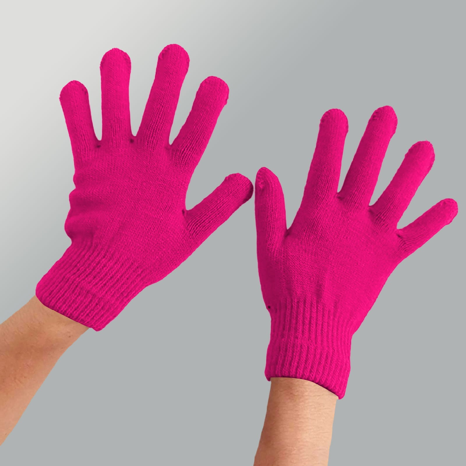 LGCASL Clearance! Winter Gloves Warm Strecty Knit Gloves for Men Women- Dark Gray One Size Hot Pink - Image 2