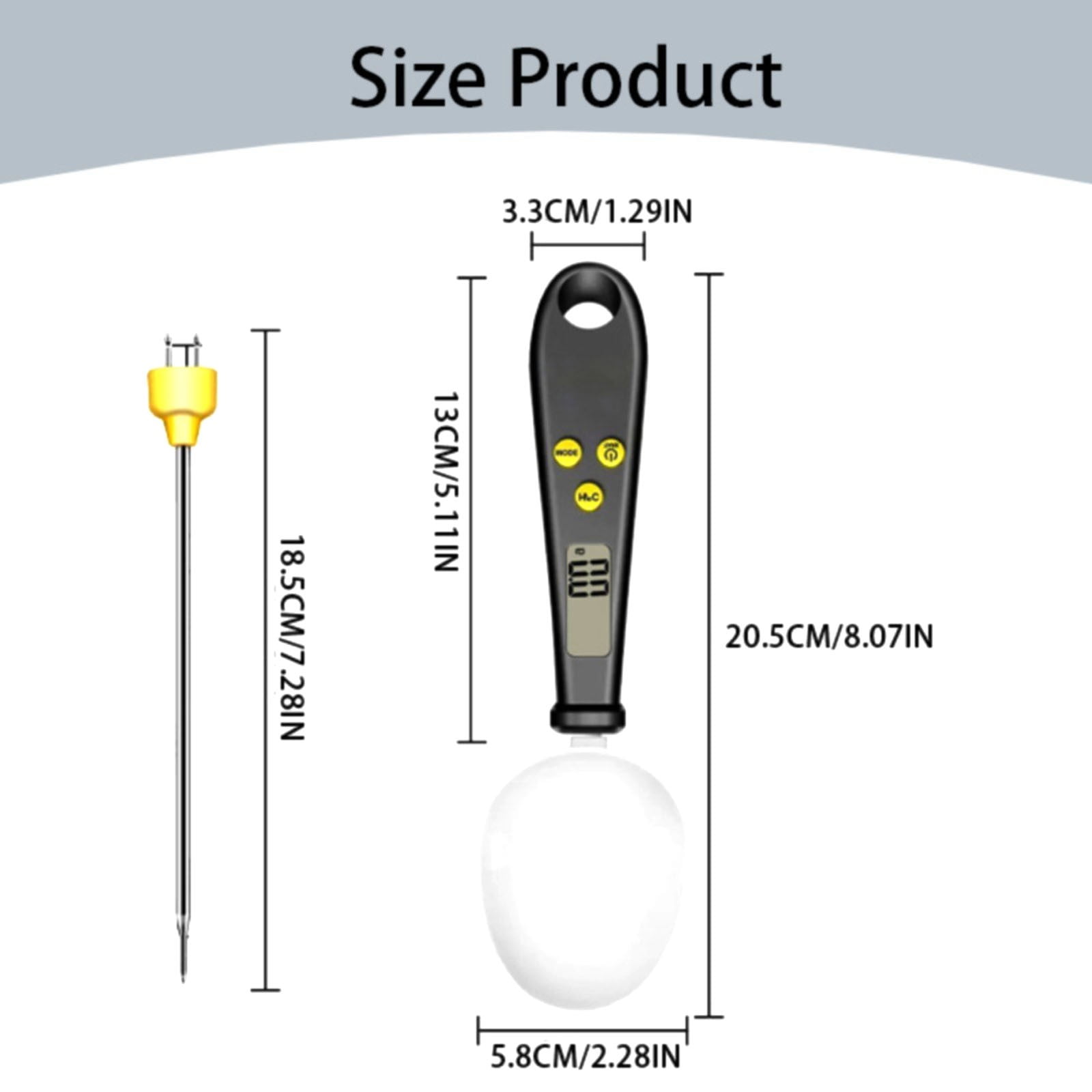 LGCASL Clearance! 2 in 1 Electronic Kitchen Scale 2 in 1 Electronic Kitchen Scale Lcd Digital Measuring Flour Digital Spoon Scale Kitchen Tool Forfood- White One Size Black - Image 3