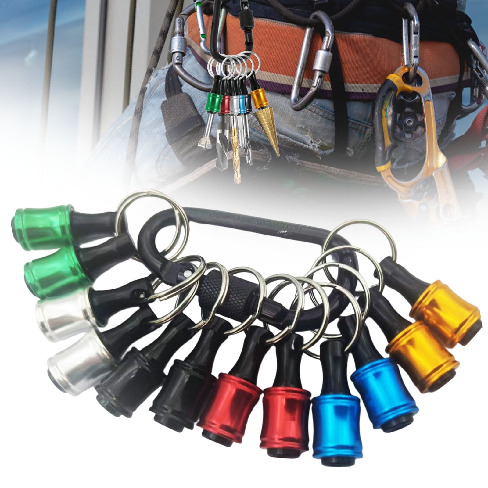 LGCASL Clearance! 12Pc Portable Bit Holder Key Chain Hex Shank Screwdriver Bit Clip for Impact Driver Drill Bit Keychain Extension Bar Quick Release Easy Change Screwdriver Bit Holders- 15*10*2cm Black - Image 2