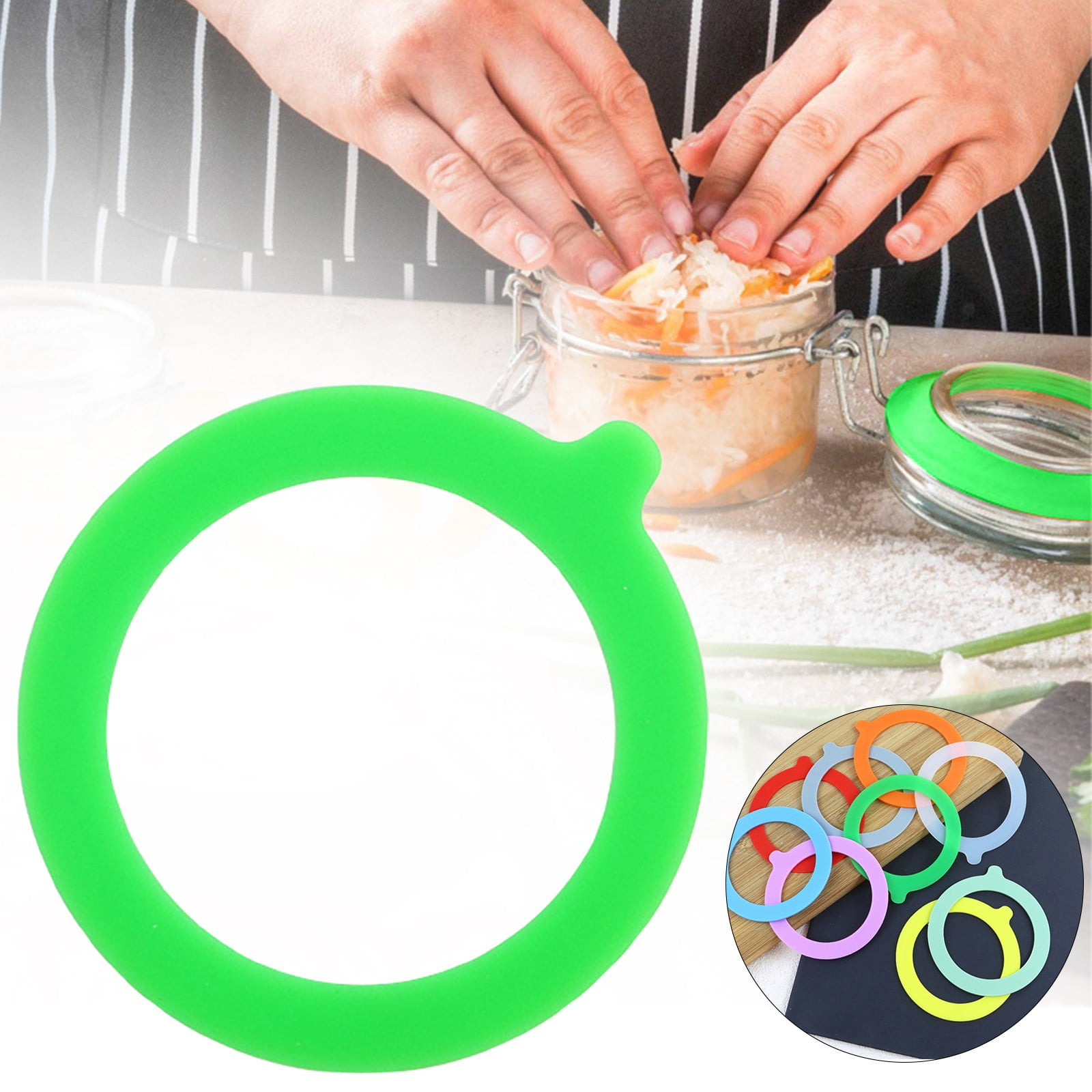LGCASL Clearance! 30Pcs Silicone Jar Gaskets Replacement Silicone Seals Airtight Silicone Gasket Sealing Rings for Regular Mouth Canning Jar- 30pcs Grey*6+White*6+Red*6+Orange*6+Green*6 - Image 5