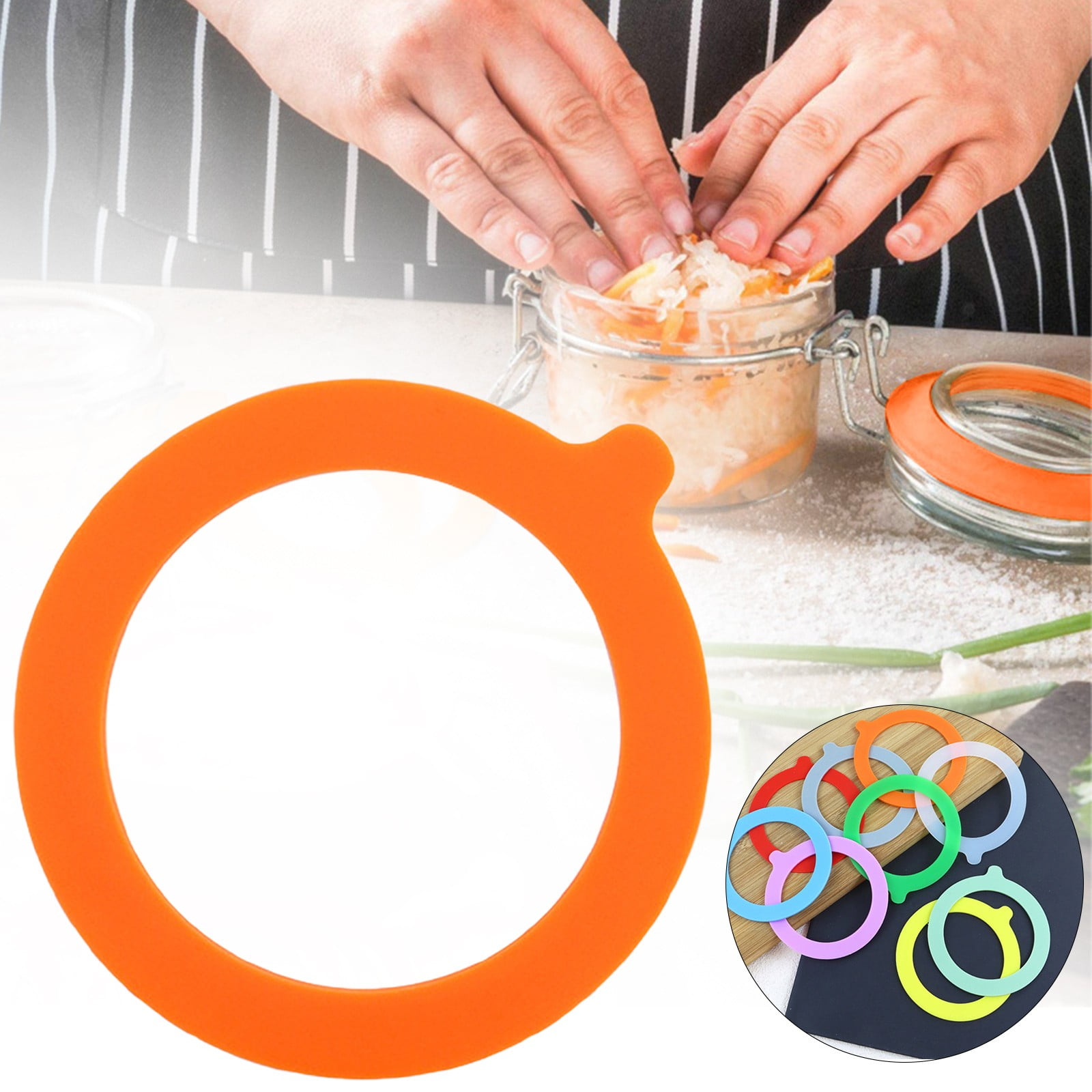 LGCASL Clearance! 30Pcs Silicone Jar Gaskets Replacement Silicone Seals Airtight Silicone Gasket Sealing Rings for Regular Mouth Canning Jar- 30pcs Grey*6+White*6+Red*6+Orange*6+Green*6 - Image 7