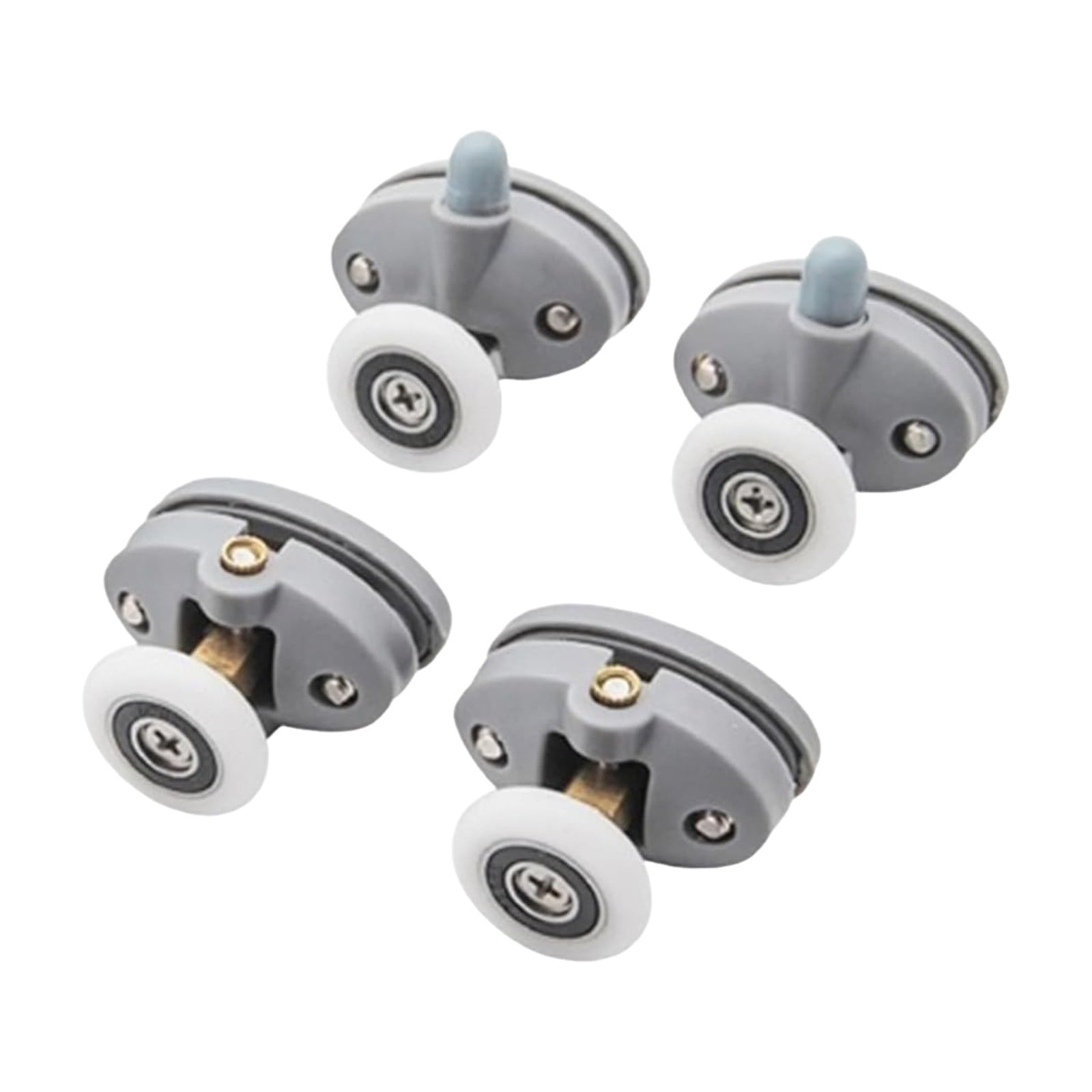 LGCASL Clearance! Shower Door Rollers Shower Door Rollers Bearing Door Roller Plastic Pulley Shower Caster Bathroom Door Hardware(2Pcs Up 2Pcs Down 25mm)- Single wheel diameter 23mm, hole spacing 26mm (2 on top, 2 on the bottom) White - Image 1
