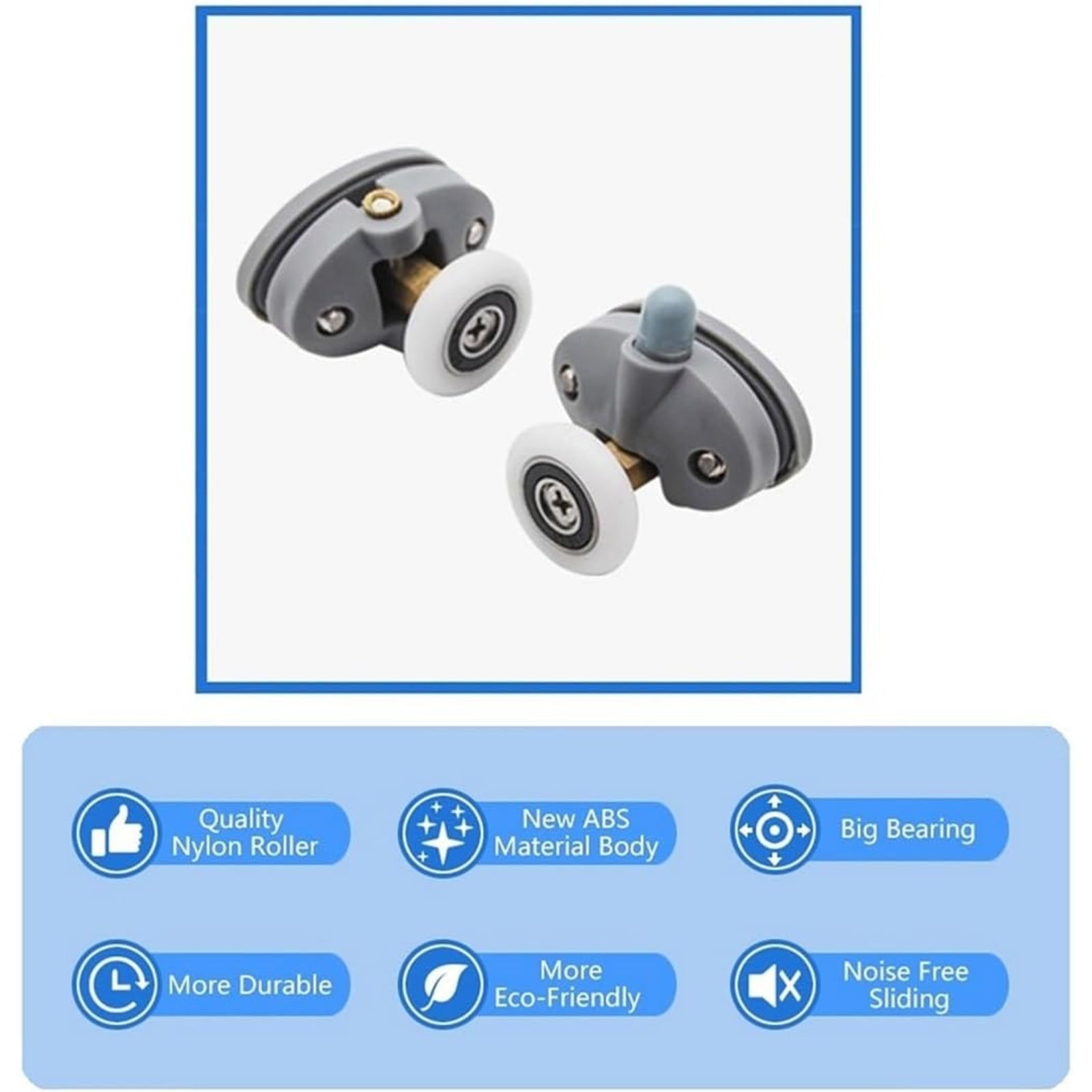 LGCASL Clearance! Shower Door Rollers Shower Door Rollers Bearing Door Roller Plastic Pulley Shower Caster Bathroom Door Hardware(2Pcs Up 2Pcs Down 25mm)- Single wheel diameter 23mm, hole spacing 26mm (2 on top, 2 on the bottom) White - Image 4