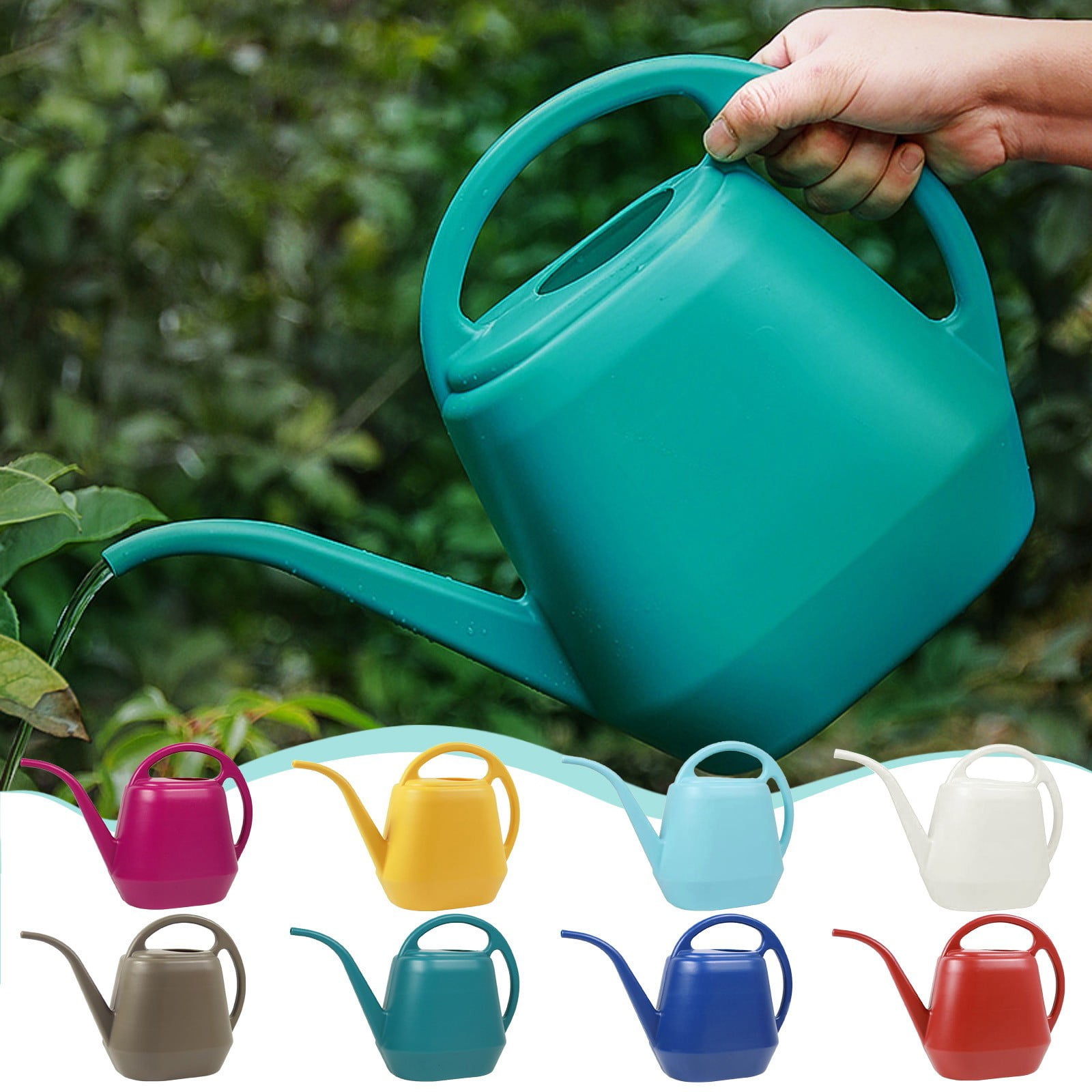 LGCASL 4L Large Capacity Long Spout Watering Can 4L Large Capacity Long Mouth Watering Pot Household Plastic Garden Tools Watering Pot Watering Pot E - Image 1