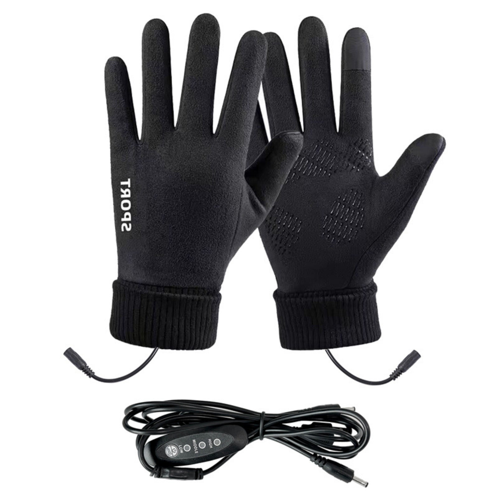 LGCASL Clearance! Heated Gloves Heated Gloves for Men Women with 3 Heat Settings Touchscreen Warming Gloves for Climbing Hiking Cycling Camping- Grey 26 Black - Image 1