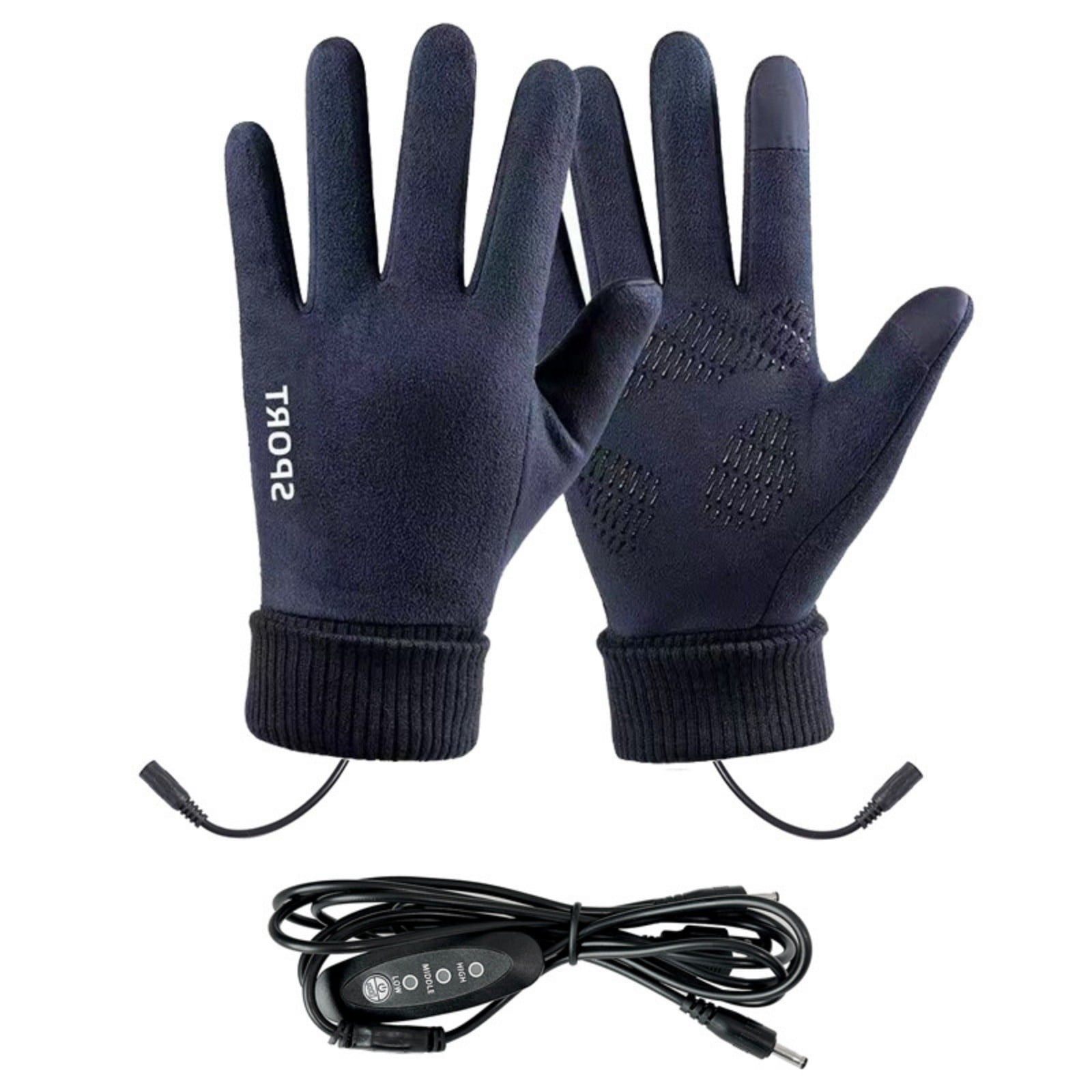 LGCASL Clearance! Heated Gloves Heated Gloves for Men Women with 3 Heat Settings Touchscreen Warming Gloves for Climbing Hiking Cycling Camping- Grey 26 Navy - Image 1