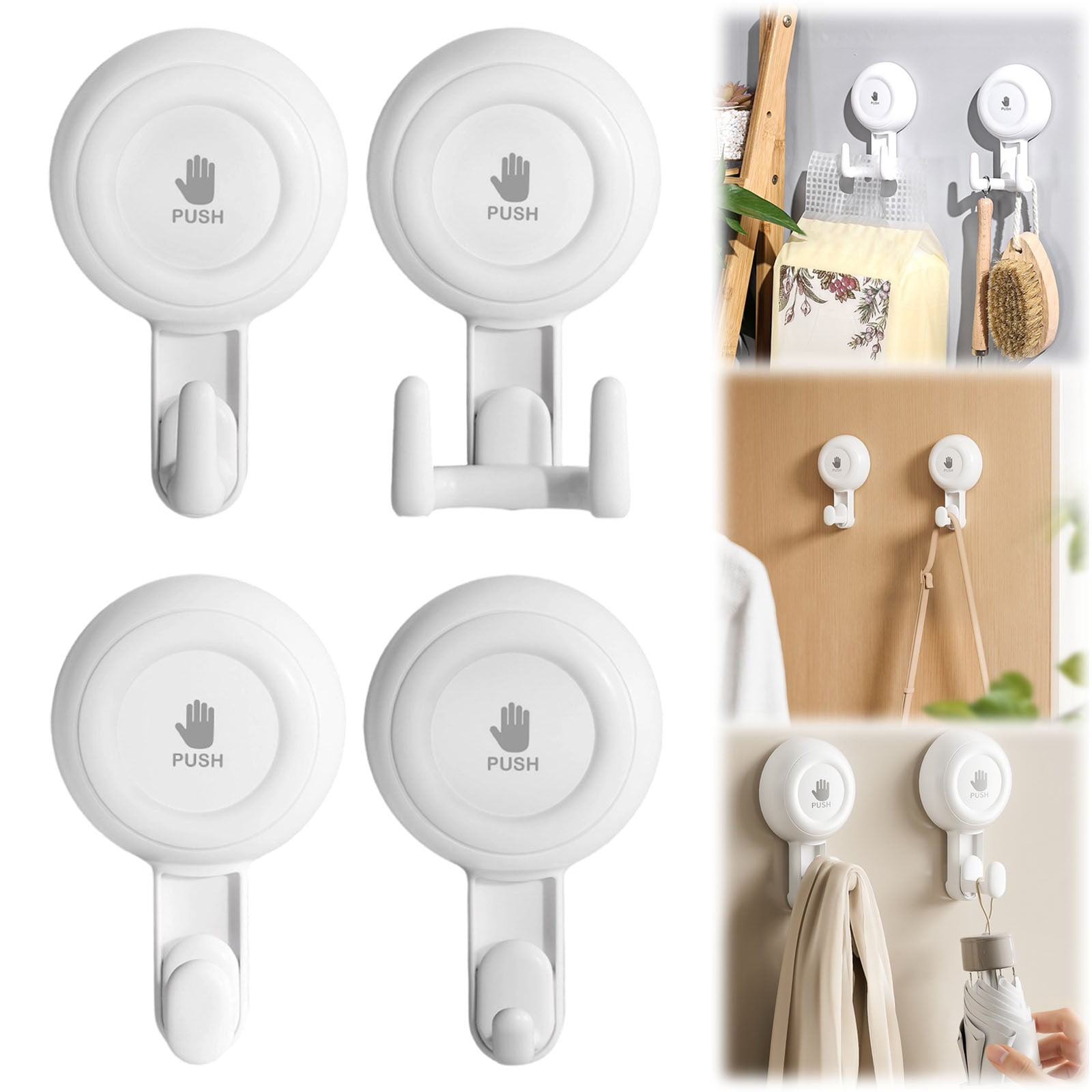LGCASL Vacuum Rotary Suction Cup Hook Vacuum Suction Cup Hook No Drill Rotating Single Hook Wall Hanger for Kitchen/Bathroom Removable Damage Free Holder 6.8*11.1cm B - Image 1