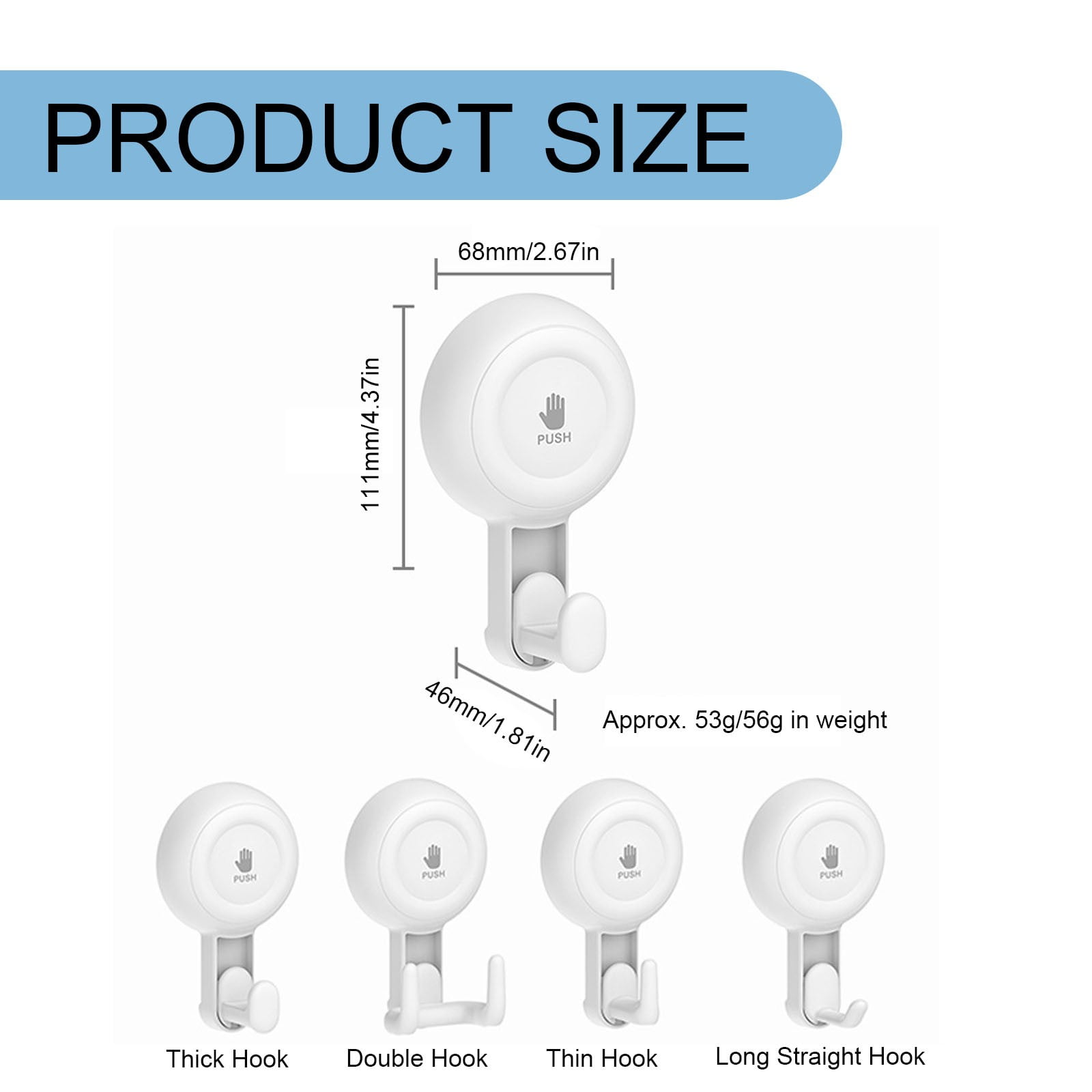 LGCASL Vacuum Rotary Suction Cup Hook Vacuum Suction Cup Hook No Drill Rotating Single Hook Wall Hanger for Kitchen/Bathroom Removable Damage Free Holder 6.8*11.1cm B - Image 4