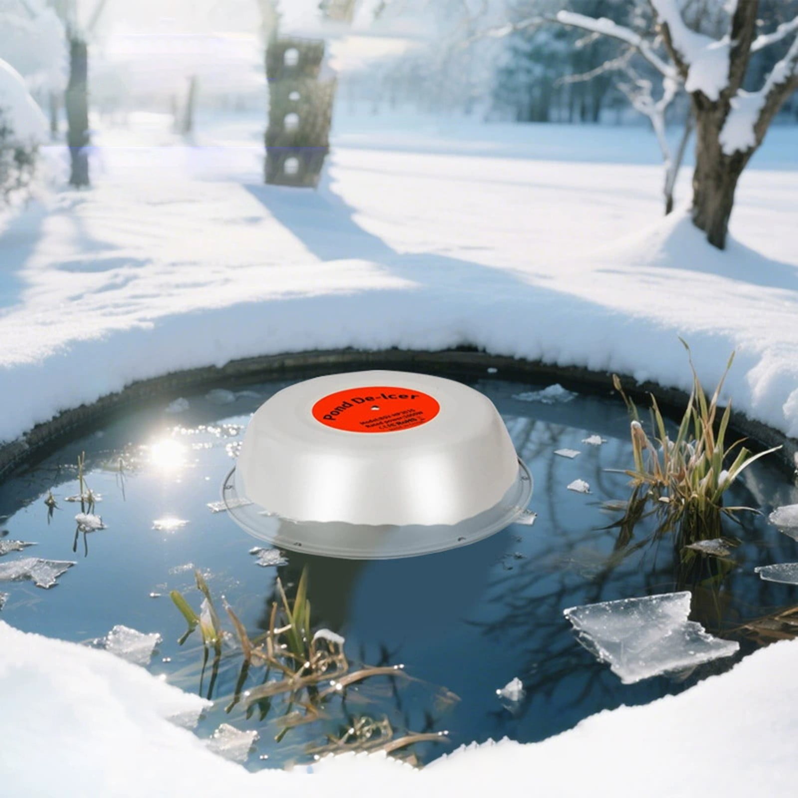 LGCASL Clearance! 1000W Floating Pond Heater Thermostatic Outdoor Fish Pond De Icer with Auto Heating & Shut Off Function Aluminum Tank Water Heater Deicer with 10Ft Power Cor- One Size A - Image 5