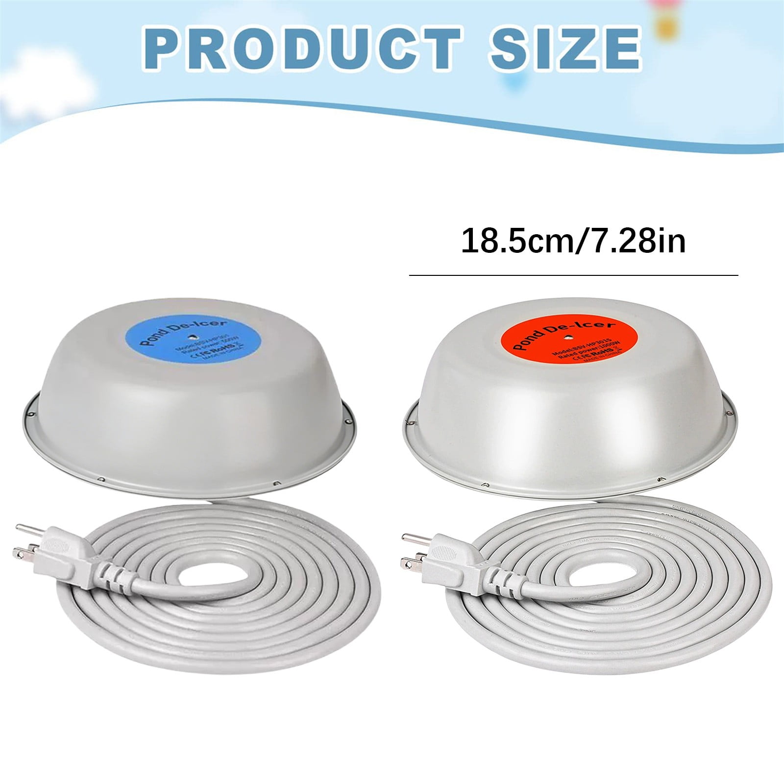 LGCASL Clearance! 1000W Floating Pond Heater Thermostatic Outdoor Fish Pond De Icer with Auto Heating & Shut Off Function Aluminum Tank Water Heater Deicer with 10Ft Power Cor- A One Size B - Image 3