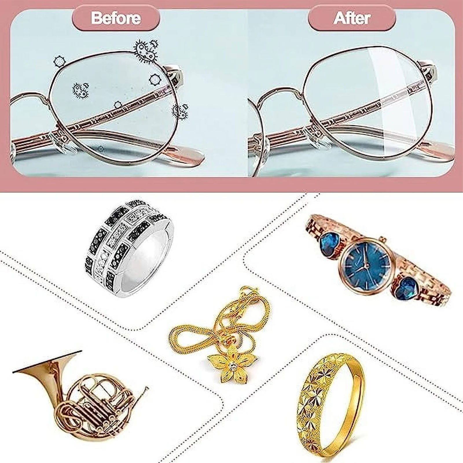 LGCASL Clearance! Polishing Cloths Pack for Silver Gold Brass and Copper Jewellery Polishing Cloths to Keep The of Your Jewellery- One Size H - Image 8