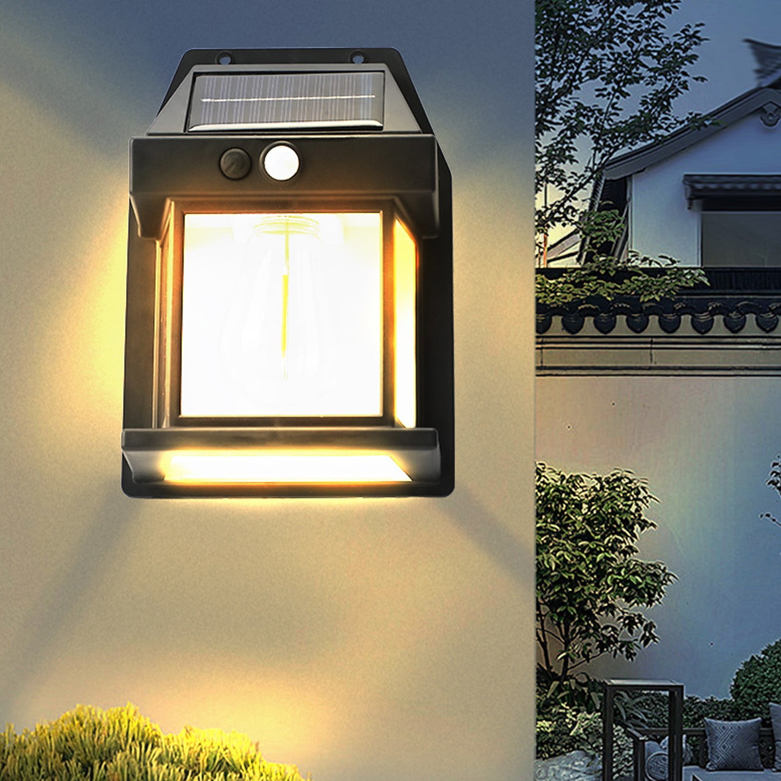 LGCASL Outdoor Courtyard Wall Lamp Wall Lights Outdoor Dusk to Dawn Motion Lights Outdoor 3 Lighting Wall Mount Light Sconces for Outside Patio Fence Yard Garage Black - Image 4