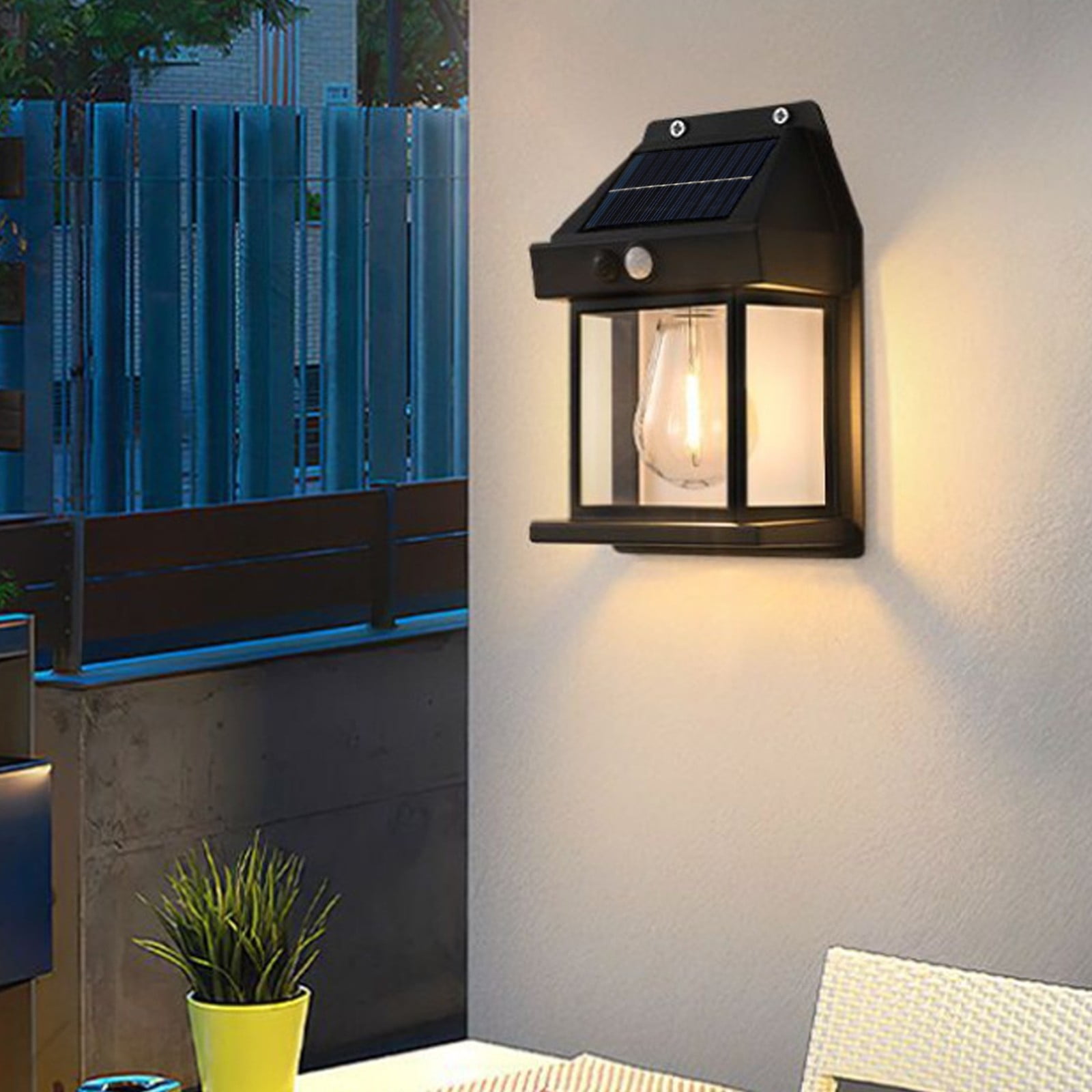 LGCASL Outdoor Courtyard Wall Lamp Wall Lights Outdoor Dusk to Dawn Motion Lights Outdoor 3 Lighting Wall Mount Light Sconces for Outside Patio Fence Yard Garage Black - Image 5