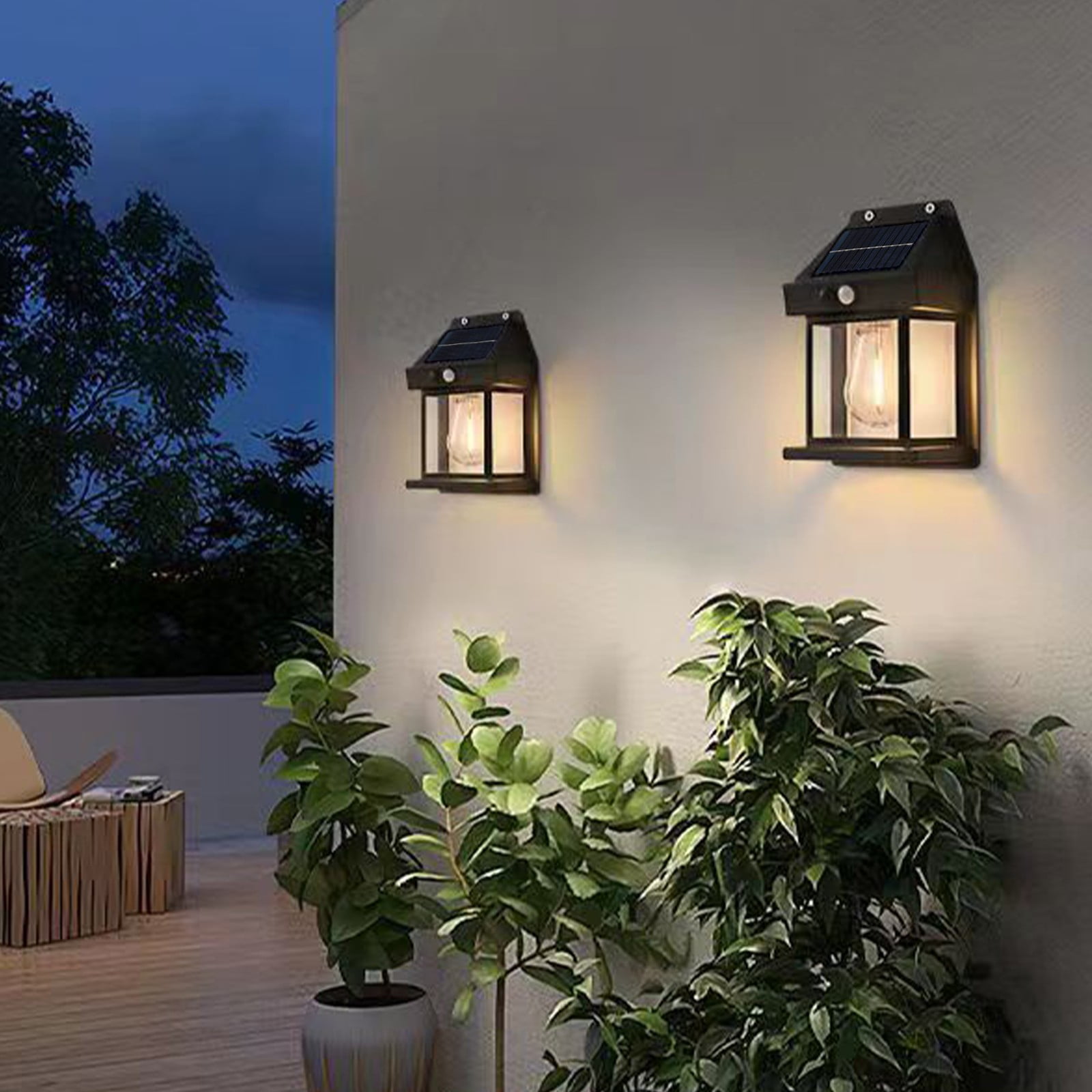 LGCASL Outdoor Courtyard Wall Lamp Wall Lights Outdoor Dusk to Dawn Motion Lights Outdoor 3 Lighting Wall Mount Light Sconces for Outside Patio Fence Yard Garage Black - Image 6