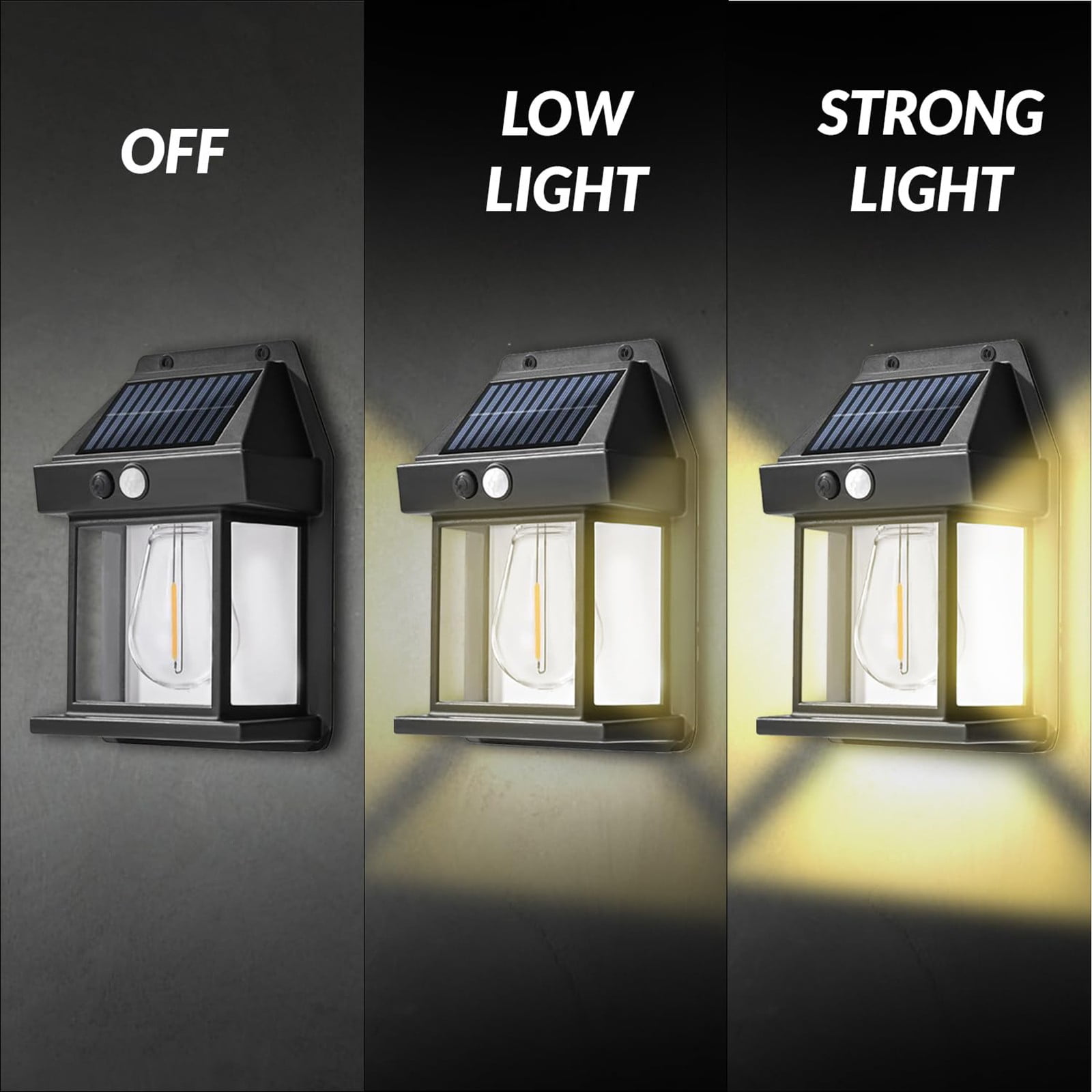 LGCASL Outdoor Courtyard Wall Lamp Wall Lights Outdoor Dusk to Dawn Motion Lights Outdoor 3 Lighting Wall Mount Light Sconces for Outside Patio Fence Yard Garage Black - Image 8