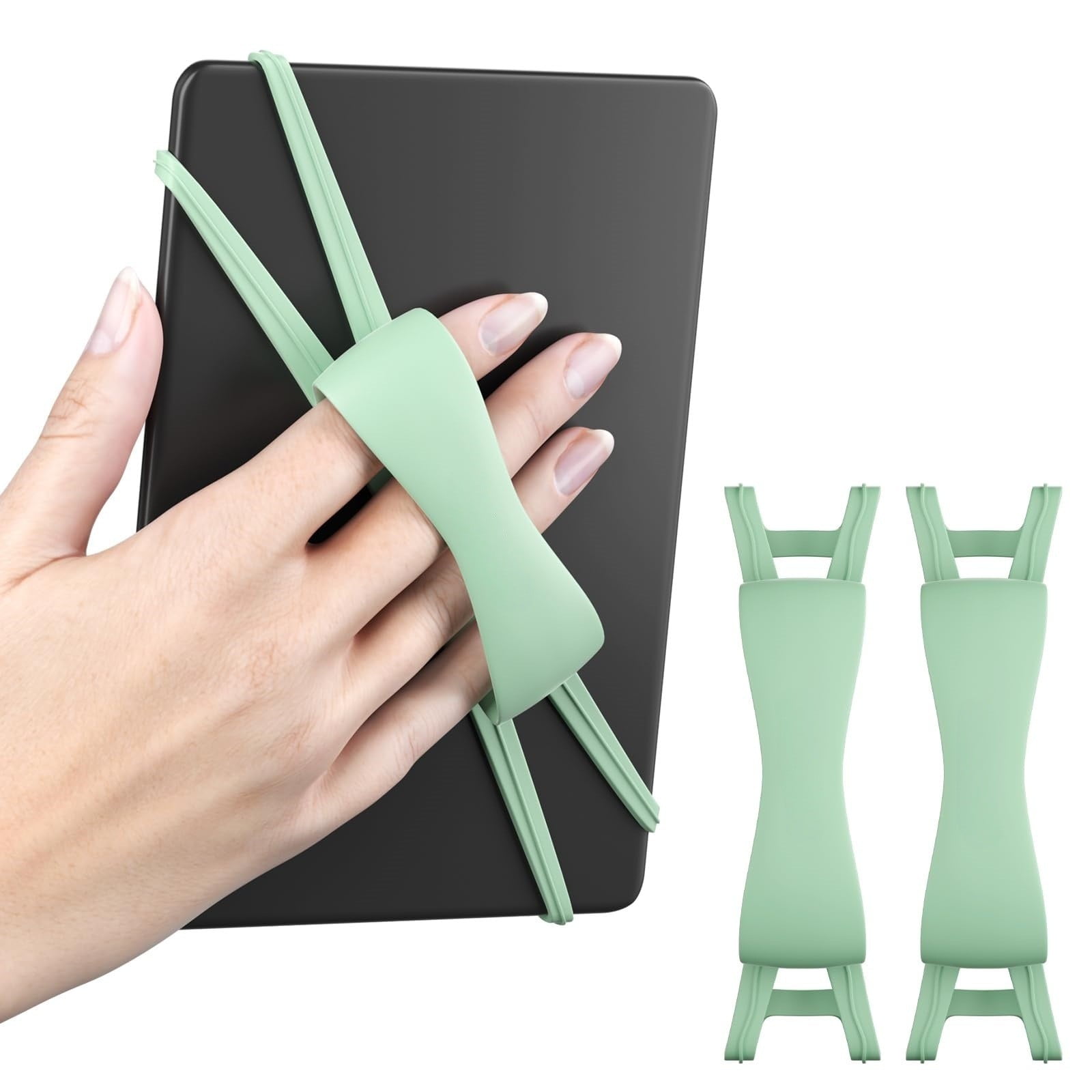 LGCASL Blue Flat Plate Fixing Wrist Strap D Light Green Elastic Tablet Strap for Fingers Comfortable Adjustable for Reading and Watching Videos 6 Color Options 18.5 cm E - Image 7