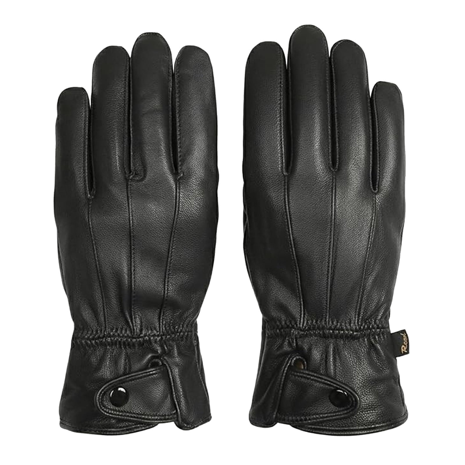 LGCASL Clearance! Mens Gloves，Gloves for Men，Mens Winter Gloves，Mens Leather Gloves Mens Winter Black Leather Gloves for Driving Dress Real Sheepskin Leather Warm Fleece Lined Gloves- 23*12cm Black - Image 1