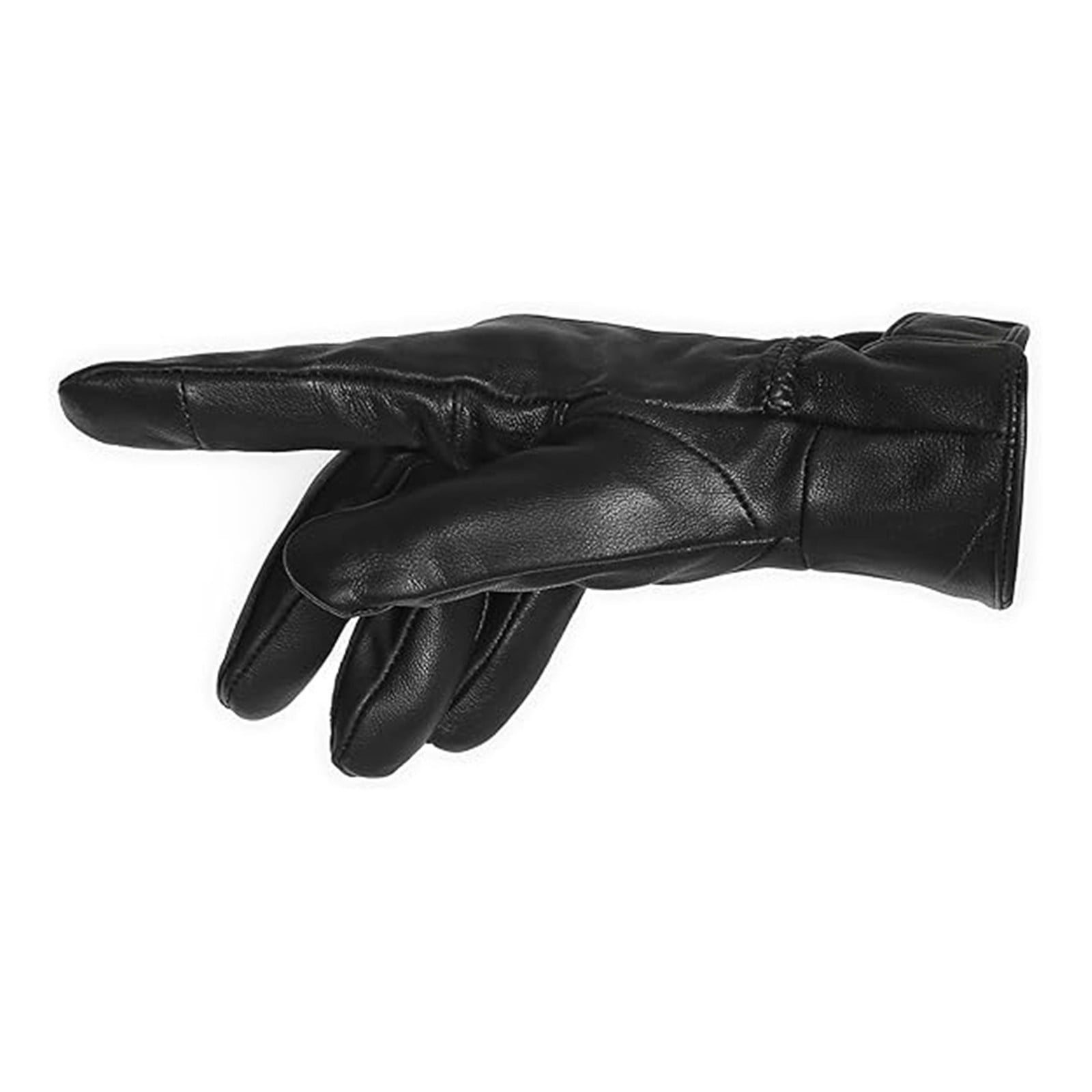 LGCASL Clearance! Mens Gloves，Gloves for Men，Mens Winter Gloves，Mens Leather Gloves Mens Winter Black Leather Gloves for Driving Dress Real Sheepskin Leather Warm Fleece Lined Gloves- 23*12cm Black - Image 7