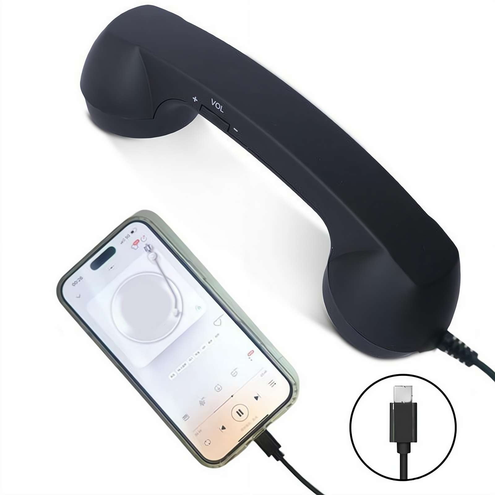 Phone Retro Handset, Phone Retro Phone Handset, 2026 New Bluetooth Retrophone, Vintage Telephone to Landline Adapter Pink - Image 3