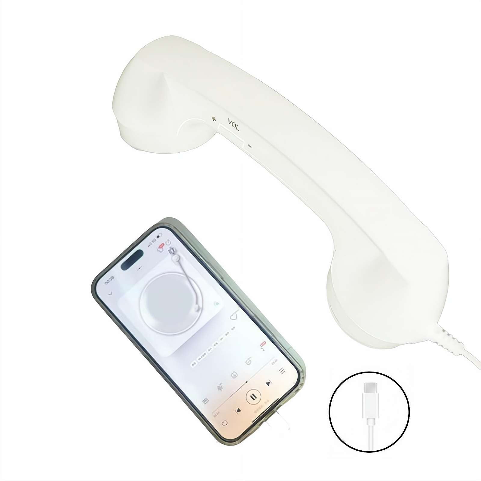 Phone Retro Handset, Phone Retro Phone Handset, 2026 New Bluetooth Retrophone, Vintage Telephone to Landline Adapter White - Image 1