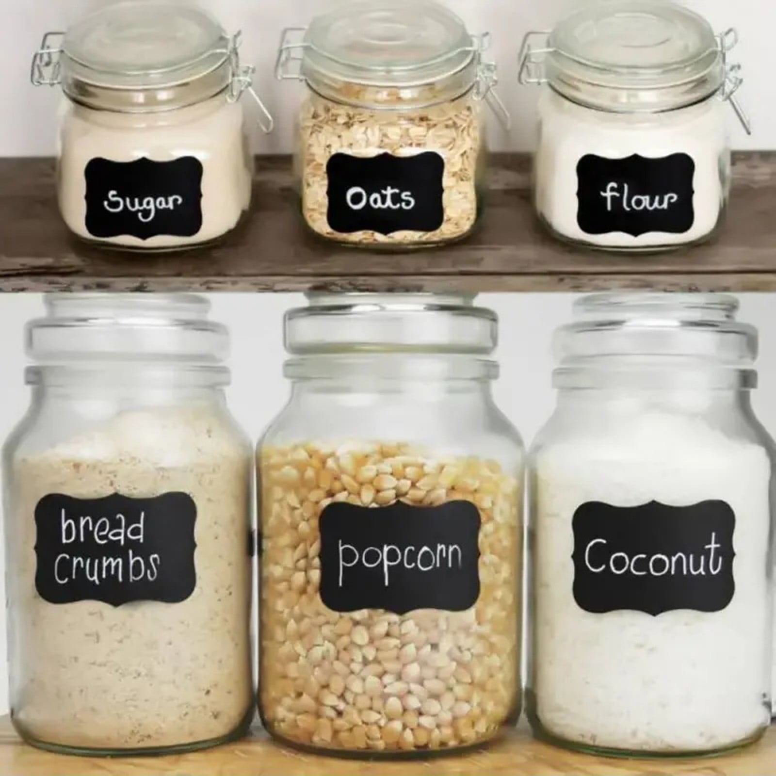 LGCASL Black Label Pieces Reusable Chalkboard Sticker 150 Erasable Jam Decorating Jars for Sticker Labels Jars Removable Chalkboard & Stationery 2ml 5*3cm Black - Image 7