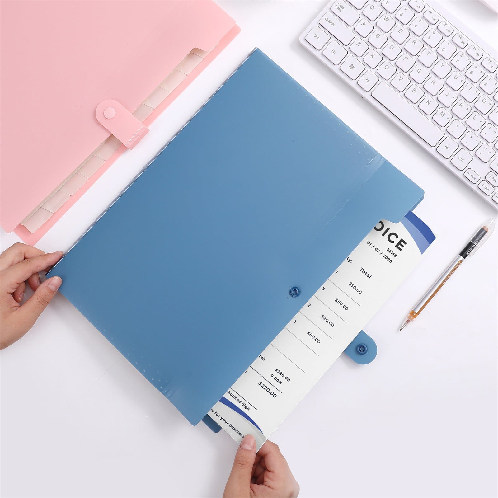 LGCASL Expanding File Organizer with 8/12 Pockets Accordion File Folders with Labels Portable Document Paper Bill Receipt Organizer Home College Schǒ-ǒl Letter Size twelve D - Image 7