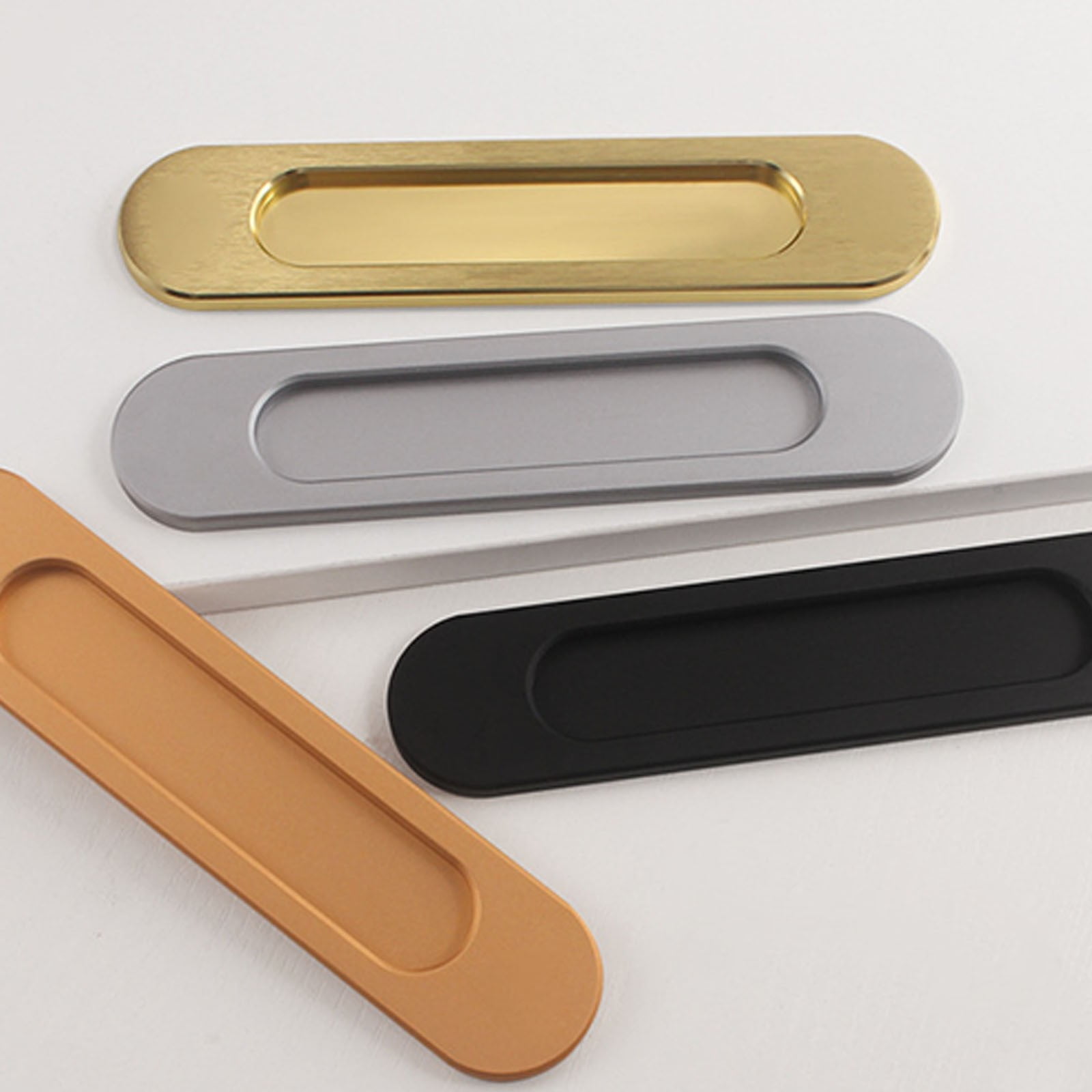 LGCASL No-Drill Sliding Door Handle, Square Matte Black Stick Sliding Door Pulls Aluminum Alloy Flush Pull Punch Free Handle for Sliding Door Cabinets Barn Doors M - Image 7
