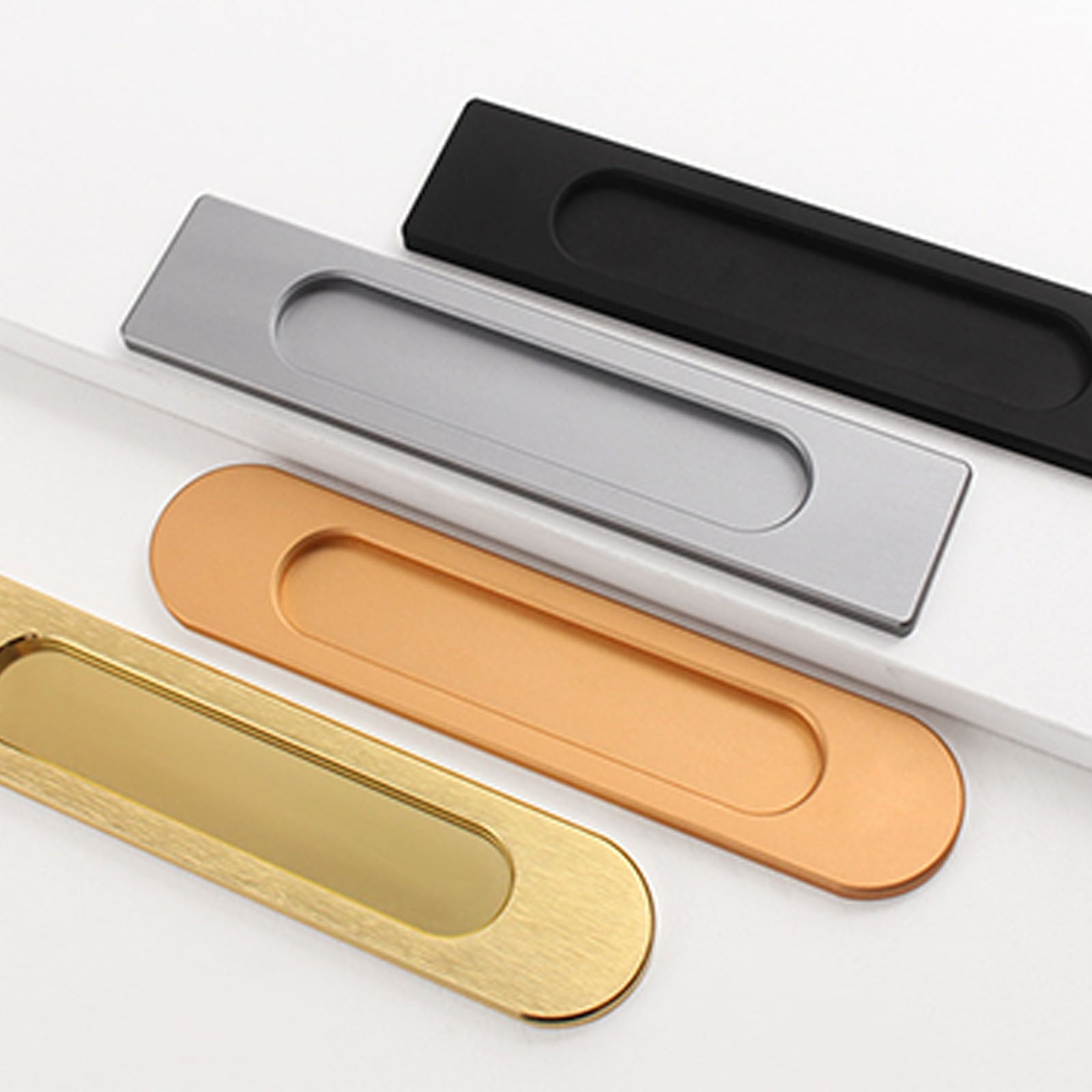 LGCASL No-Drill Sliding Door Handle, Square Matte Black Stick Sliding Door Pulls Aluminum Alloy Flush Pull Punch Free Handle for Sliding Door Cabinets Barn Doors M - Image 8