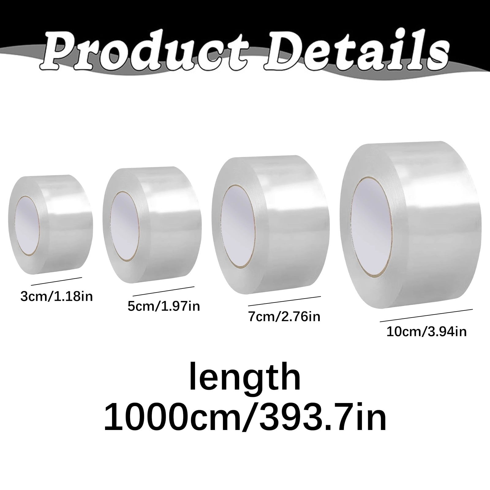 LGCASL Transparent Window Weather Sealing Tape Weather Stripping Free Window Insulation Caulk Tape for Doors Shower Glass Bathroom 0.5mm*3cm*10m Clear - Image 3