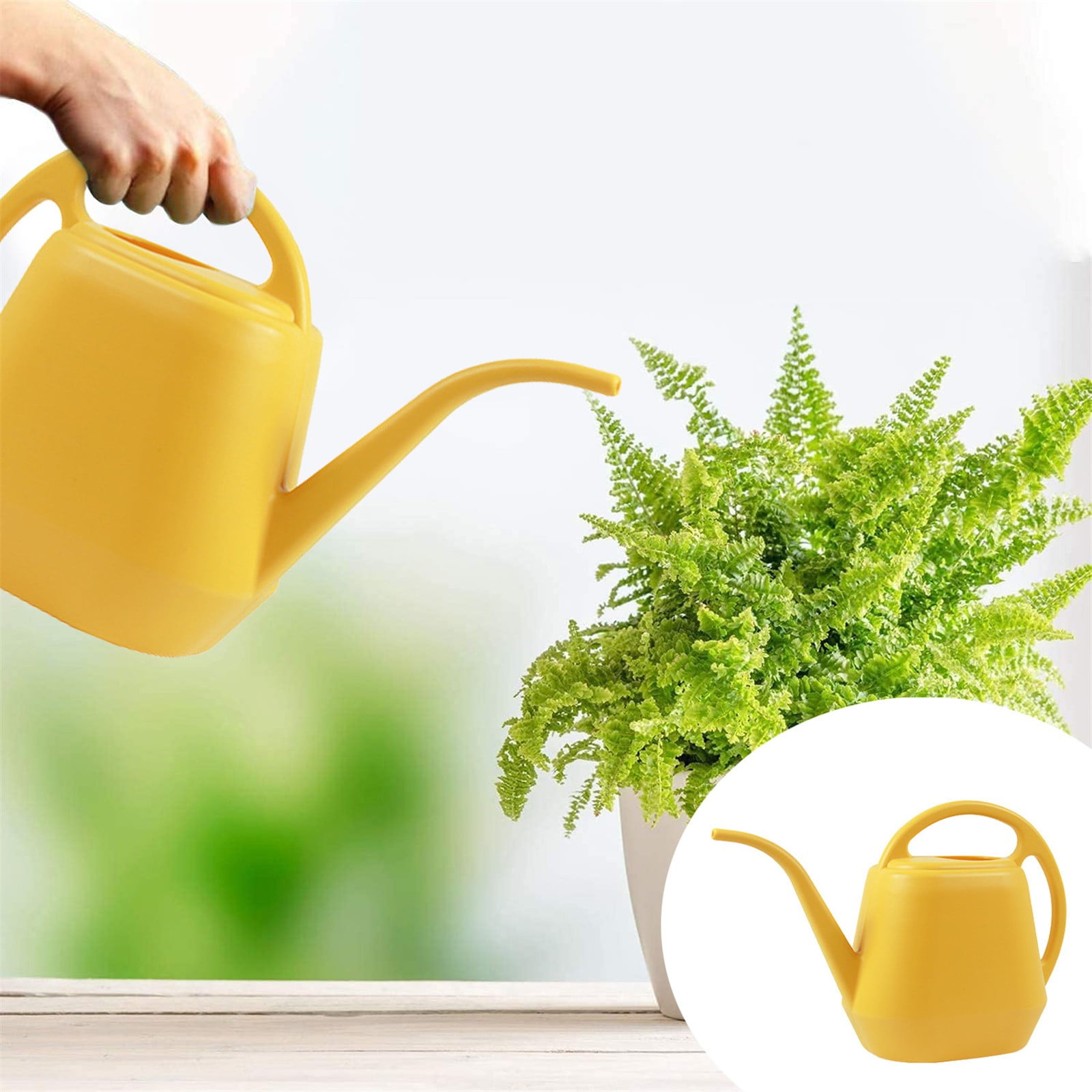 LGCASL Pot Watering Jug Small Plant Indoor Watering Plant Indoor Watering Jug Long Spout Watering Jug Watering Garden Pot Household Watering Jug Watering Garden Kettle （2L） Yellow - Image 2