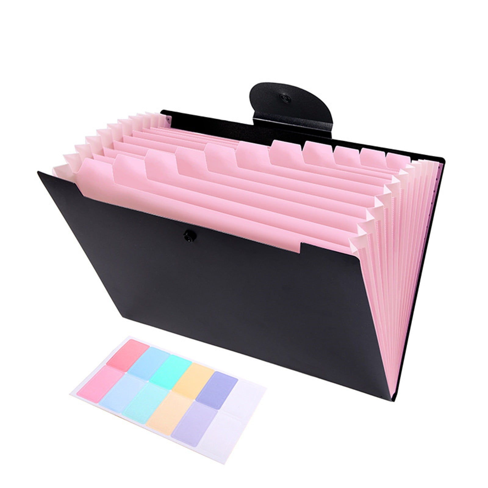 LGCASL Accordion File Organizer Expanding File Folder with 12 Pockets Portable Receipt Paper Bill Document Organizer Letter/ Size Filing Folder Schǒ-ǒl Black B - Image 2