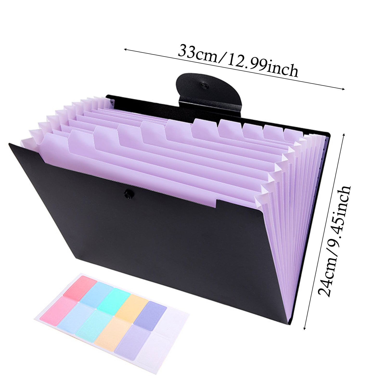 LGCASL Accordion File Organizer Expanding File Folder with 12 Pockets Portable Receipt Paper Bill Document Organizer Letter/ Size Filing Folder Schǒ-ǒl Black B - Image 3