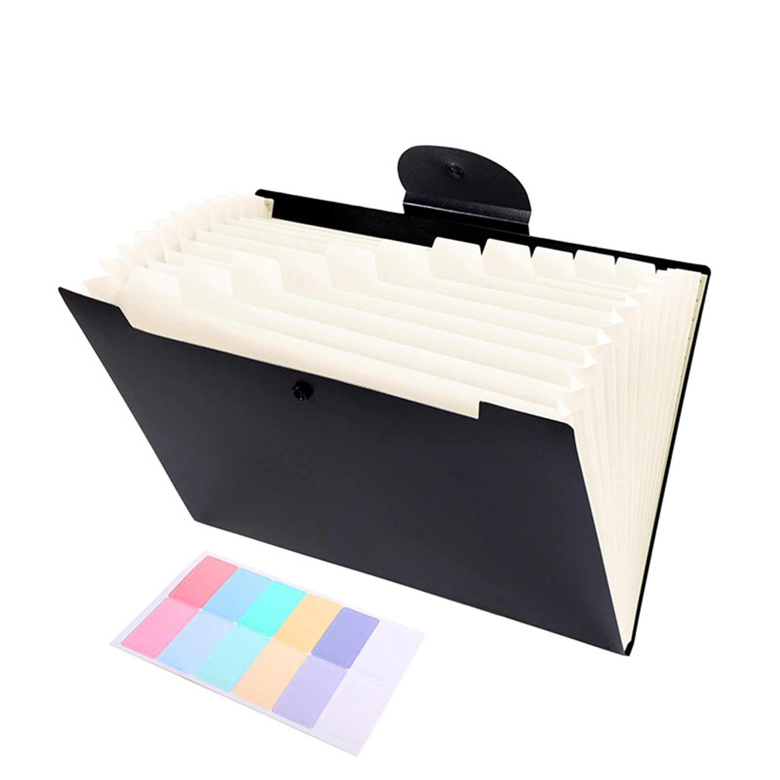 LGCASL Accordion File Organizer Expanding File Folder with 12 Pockets Portable Receipt Paper Bill Document Organizer Letter/ Size Filing Folder Schǒ-ǒl Black C - Image 2