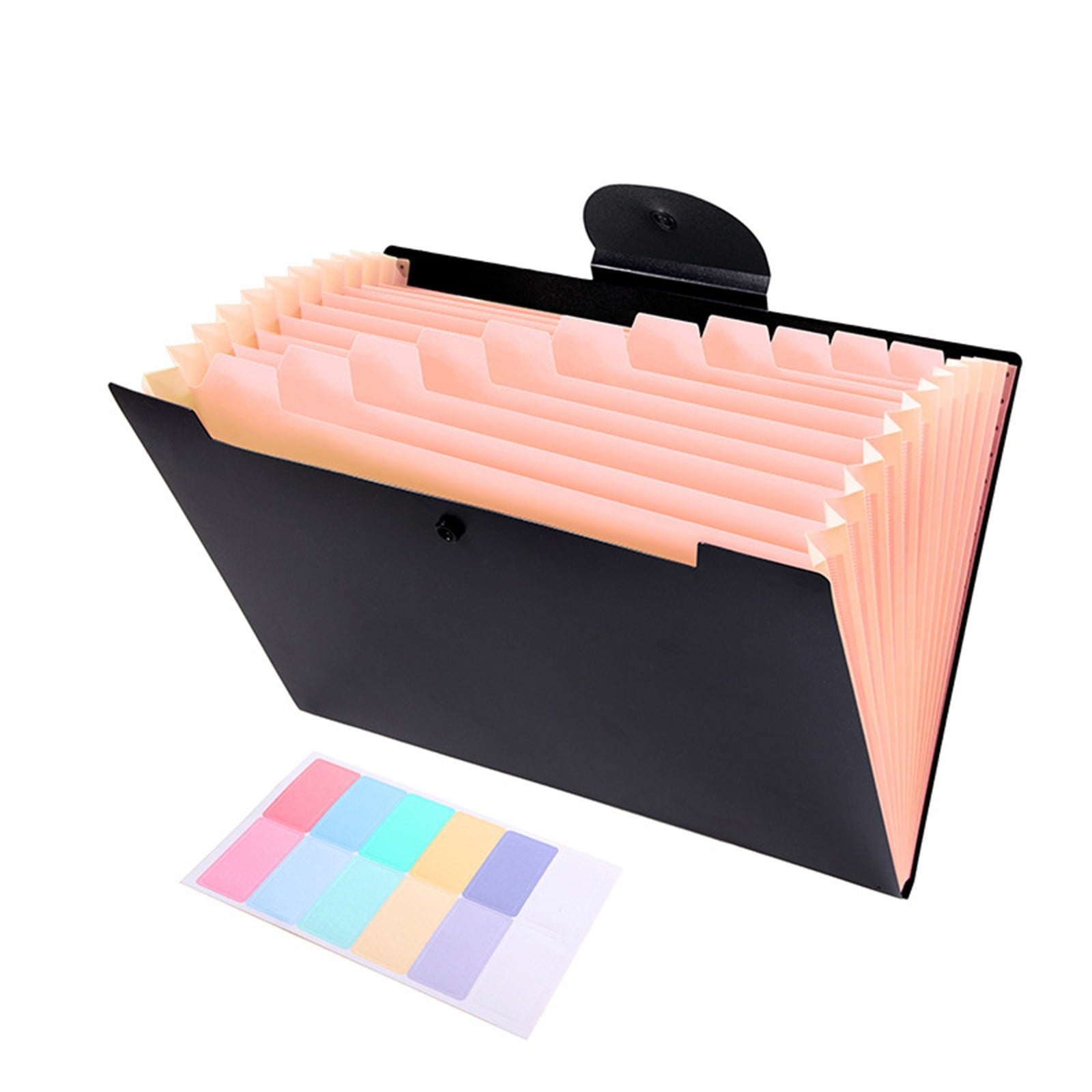 LGCASL Accordion File Organizer Expanding File Folder with 12 Pockets Portable Receipt Paper Bill Document Organizer Letter/ Size Filing Folder Schǒ-ǒl Black D - Image 2