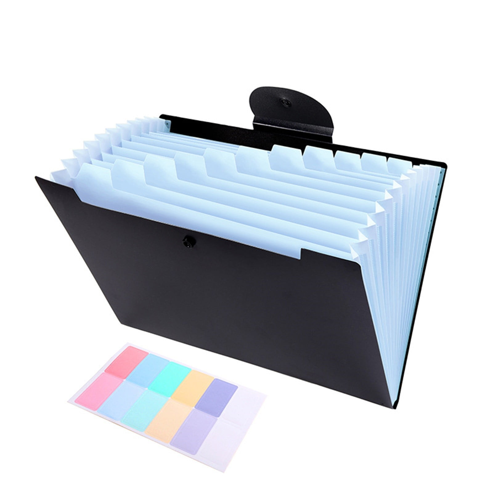 LGCASL Accordion File Organizer Expanding File Folder with 12 Pockets Portable Receipt Paper Bill Document Organizer Letter/ Size Filing Folder Schǒ-ǒl Black F - Image 2