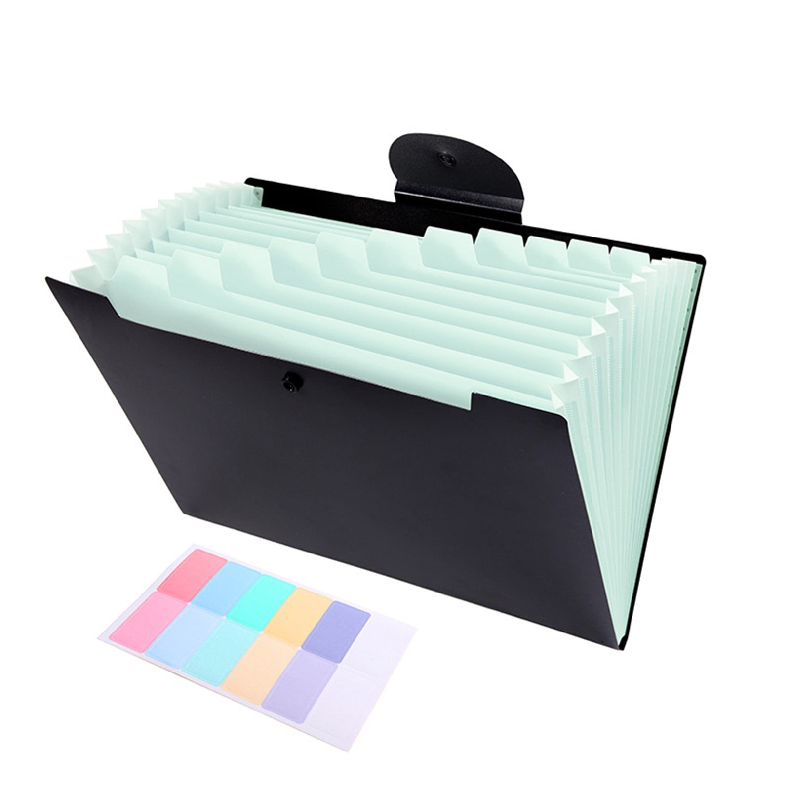 LGCASL Accordion File Organizer Expanding File Folder with 12 Pockets Portable Receipt Paper Bill Document Organizer Letter/ Size Filing Folder Schǒ-ǒl Black G - Image 2