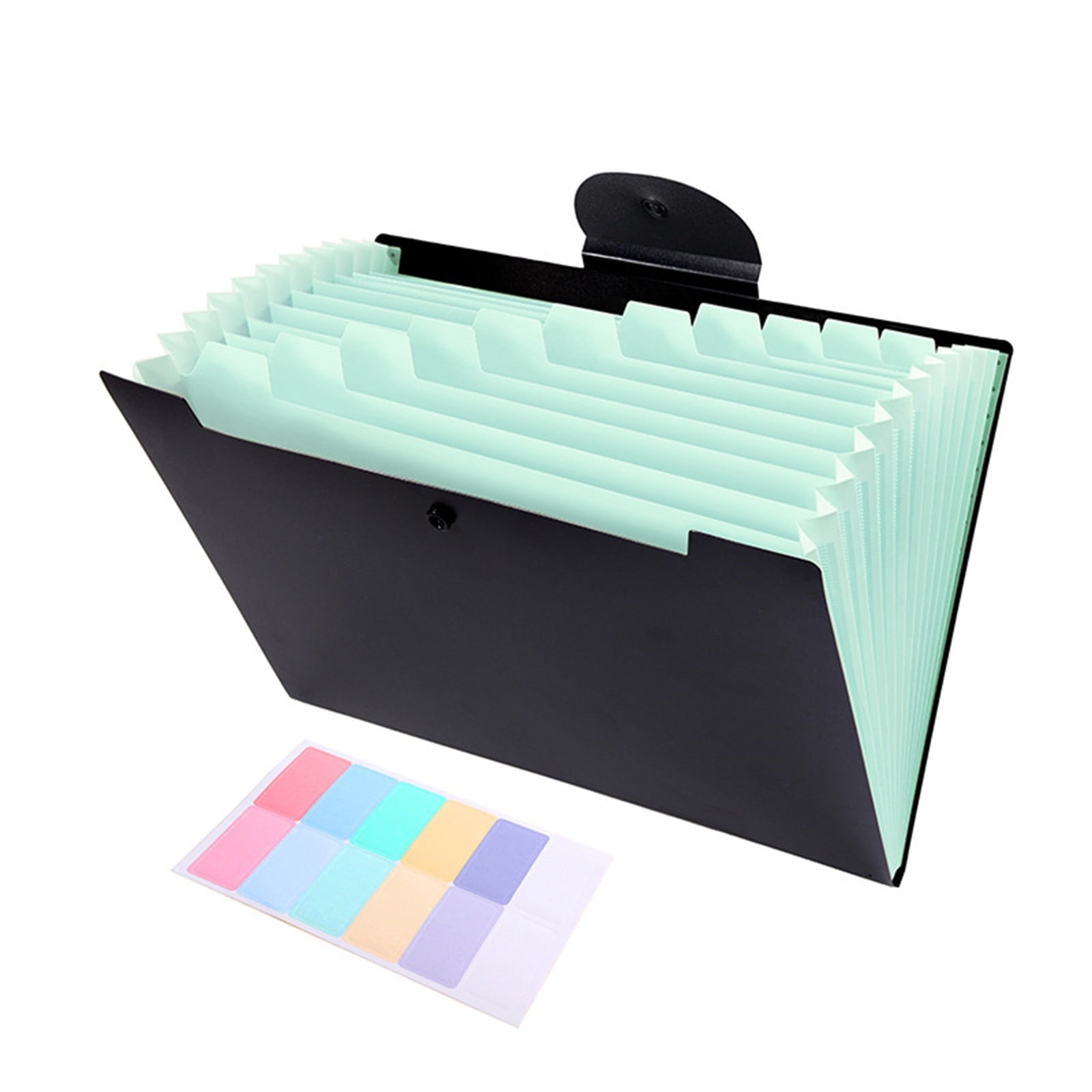 LGCASL Accordion File Organizer Expanding File Folder with 12 Pockets Portable Receipt Paper Bill Document Organizer Letter/ Size Filing Folder Schǒ-ǒl Black H - Image 2