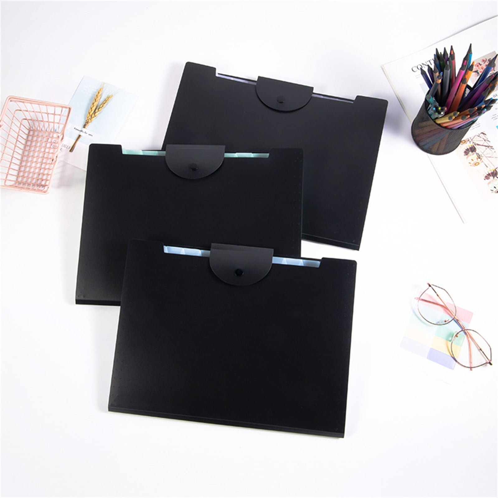 LGCASL Accordion File Organizer Expanding File Folder with 12 Pockets Portable Receipt Paper Bill Document Organizer Letter/ Size Filing Folder Schǒ-ǒl Black H - Image 4